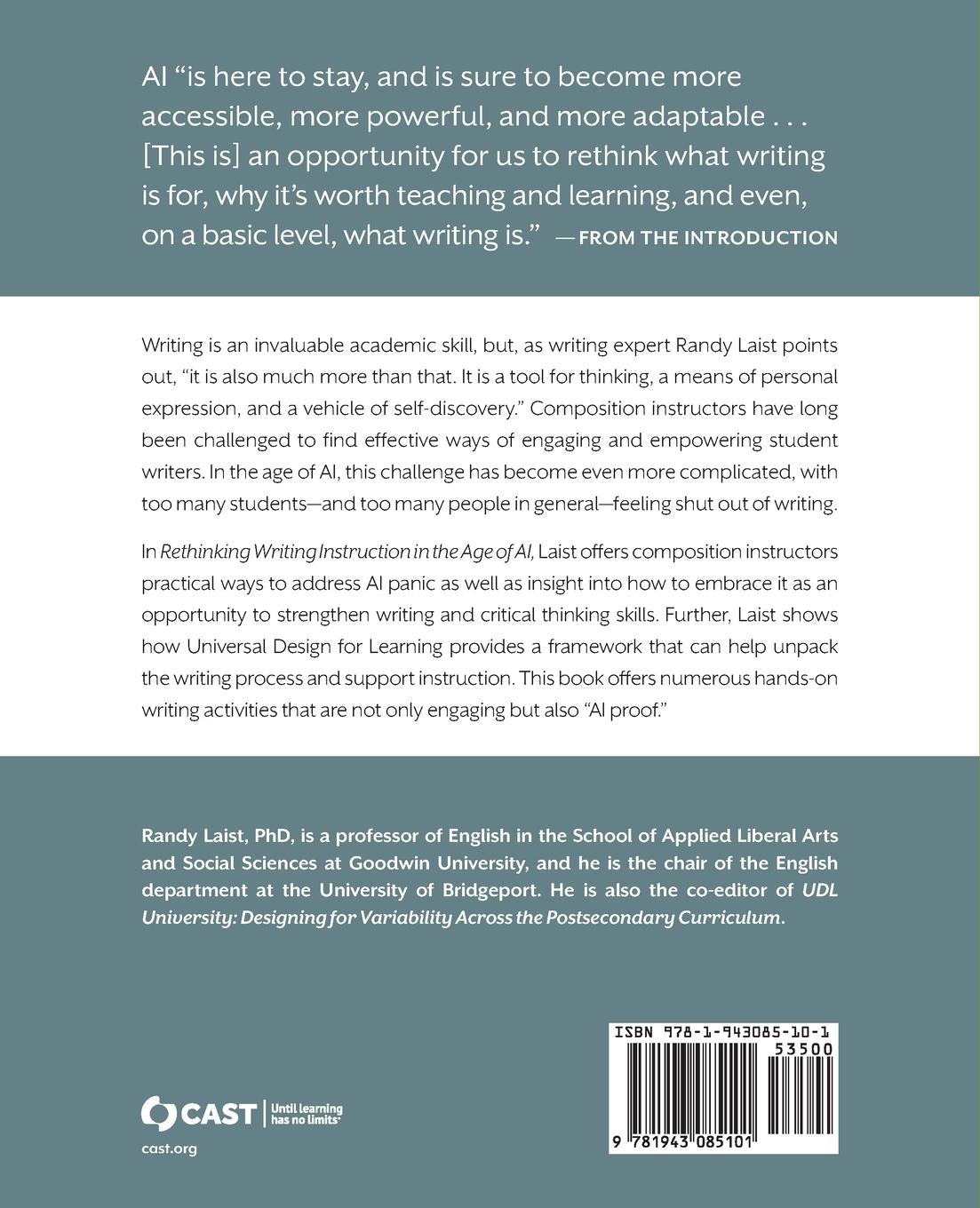 Rückseitencover Rethinking Writing Instruction in the Age of AI