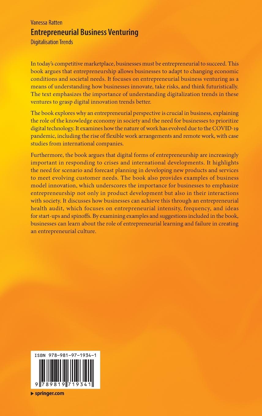 Rückseitencover Entrepreneurial Business Venturing