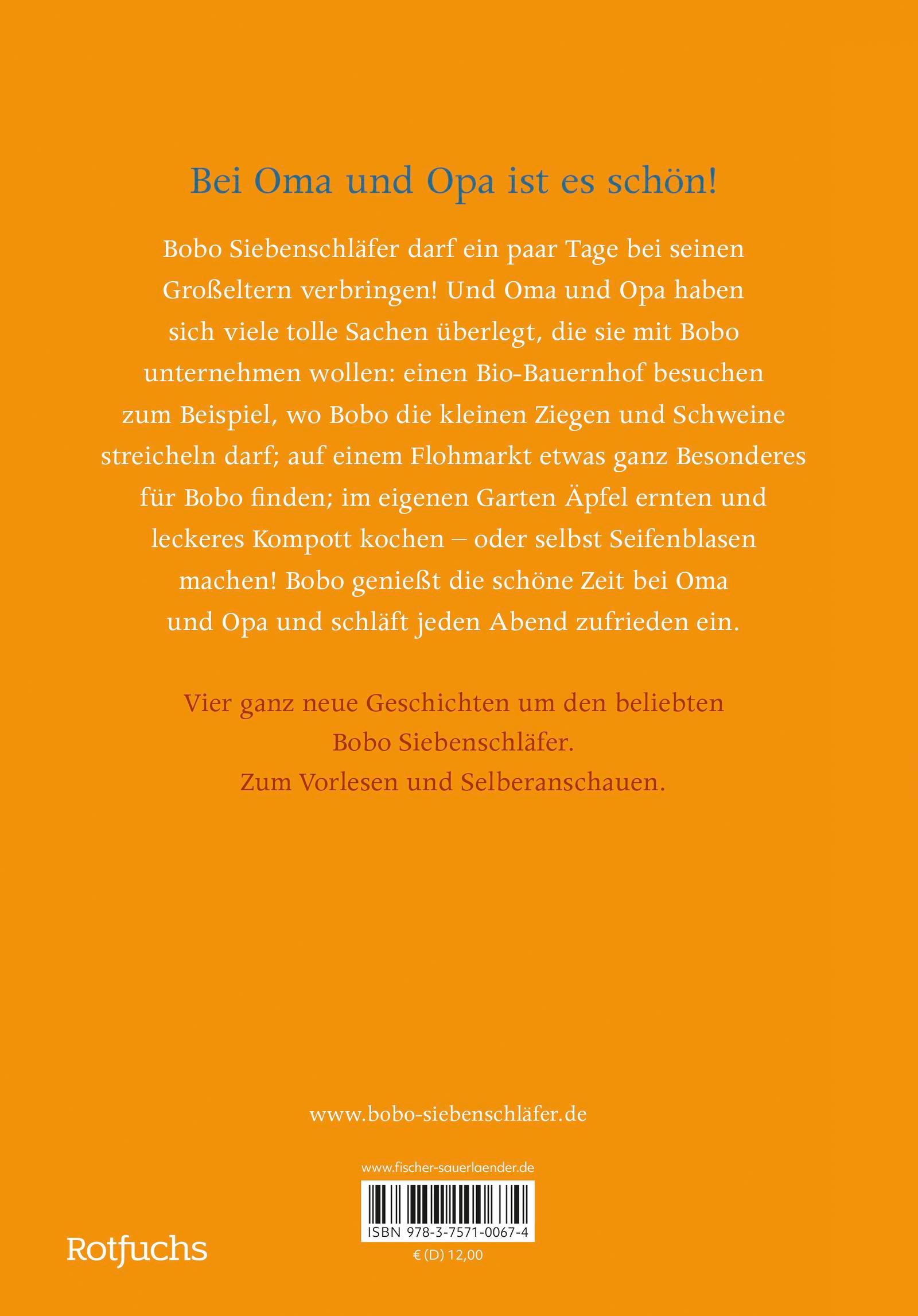Rückseitencover Bobo Siebenschläfer: Viel Spaß bei Oma und Opa!