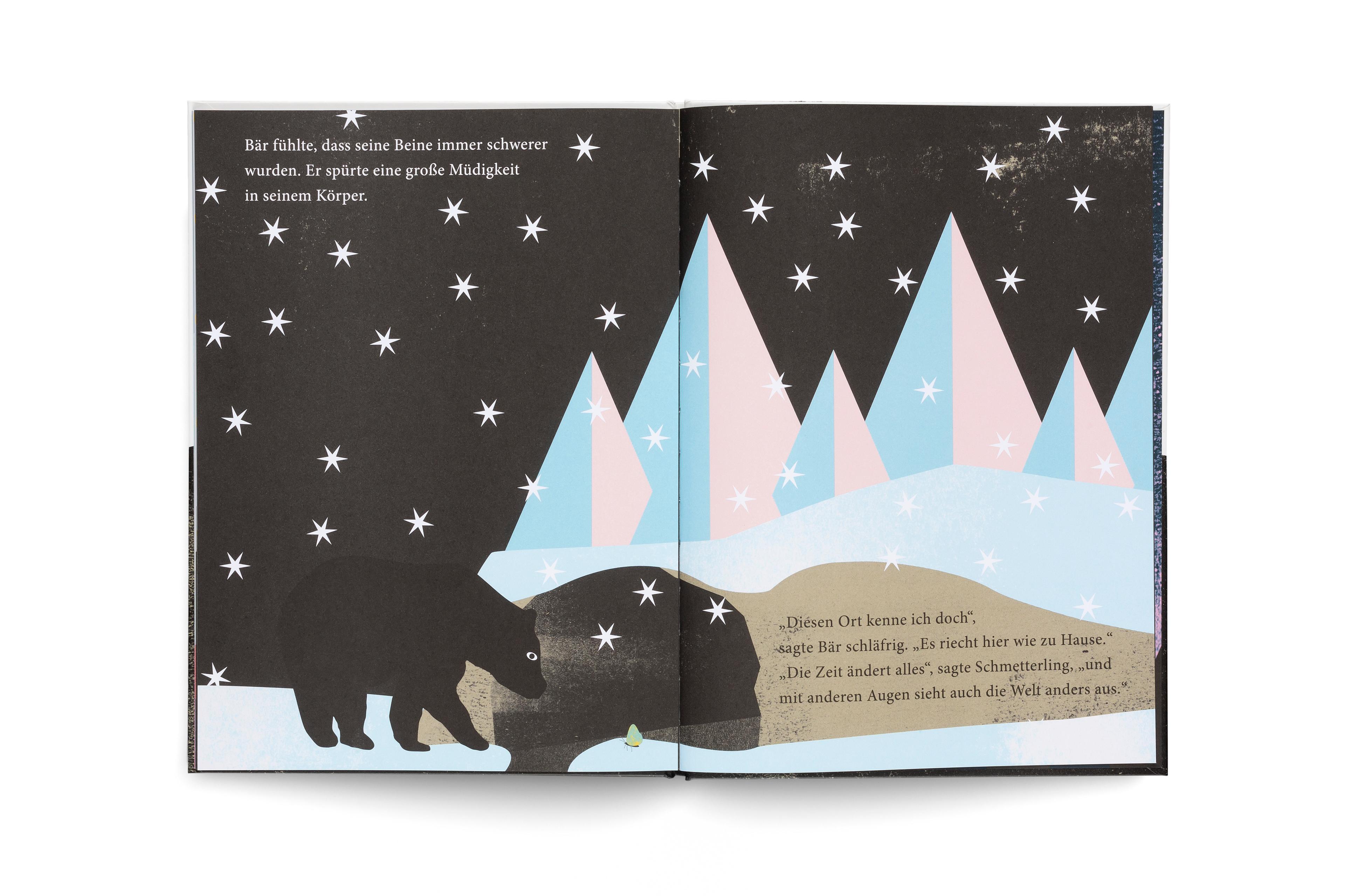 Beispielinhalt (Bild) Sind wir schon da? Die Reise des Bären - Achtsamkeit und Mut für Kinder: Eine poetische Geschichte über Gelassenheit, Freundschaft und den Zauber des Augenblicks