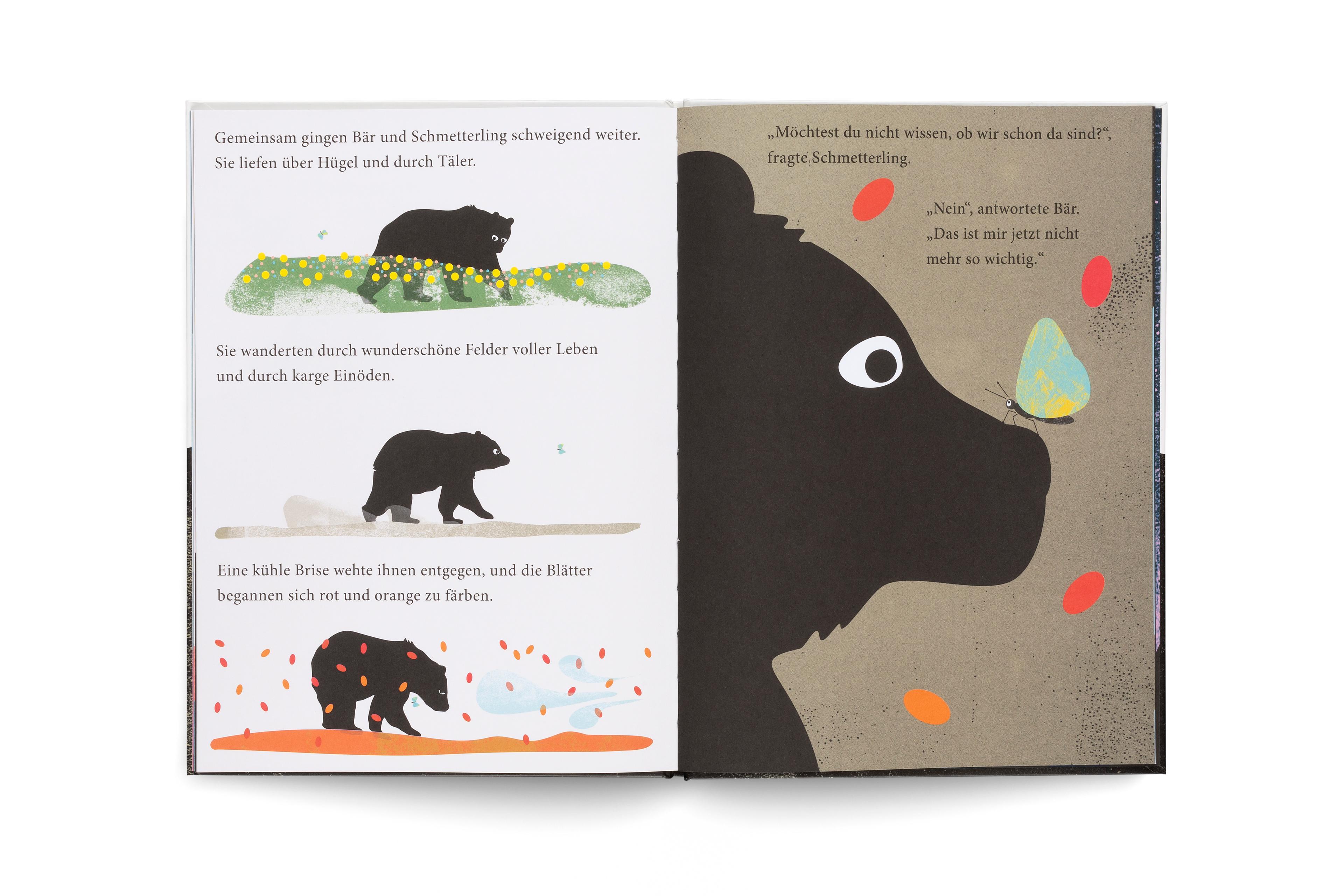 Beispielinhalt (Bild) Sind wir schon da? Die Reise des Bären - Achtsamkeit und Mut für Kinder: Eine poetische Geschichte über Gelassenheit, Freundschaft und den Zauber des Augenblicks