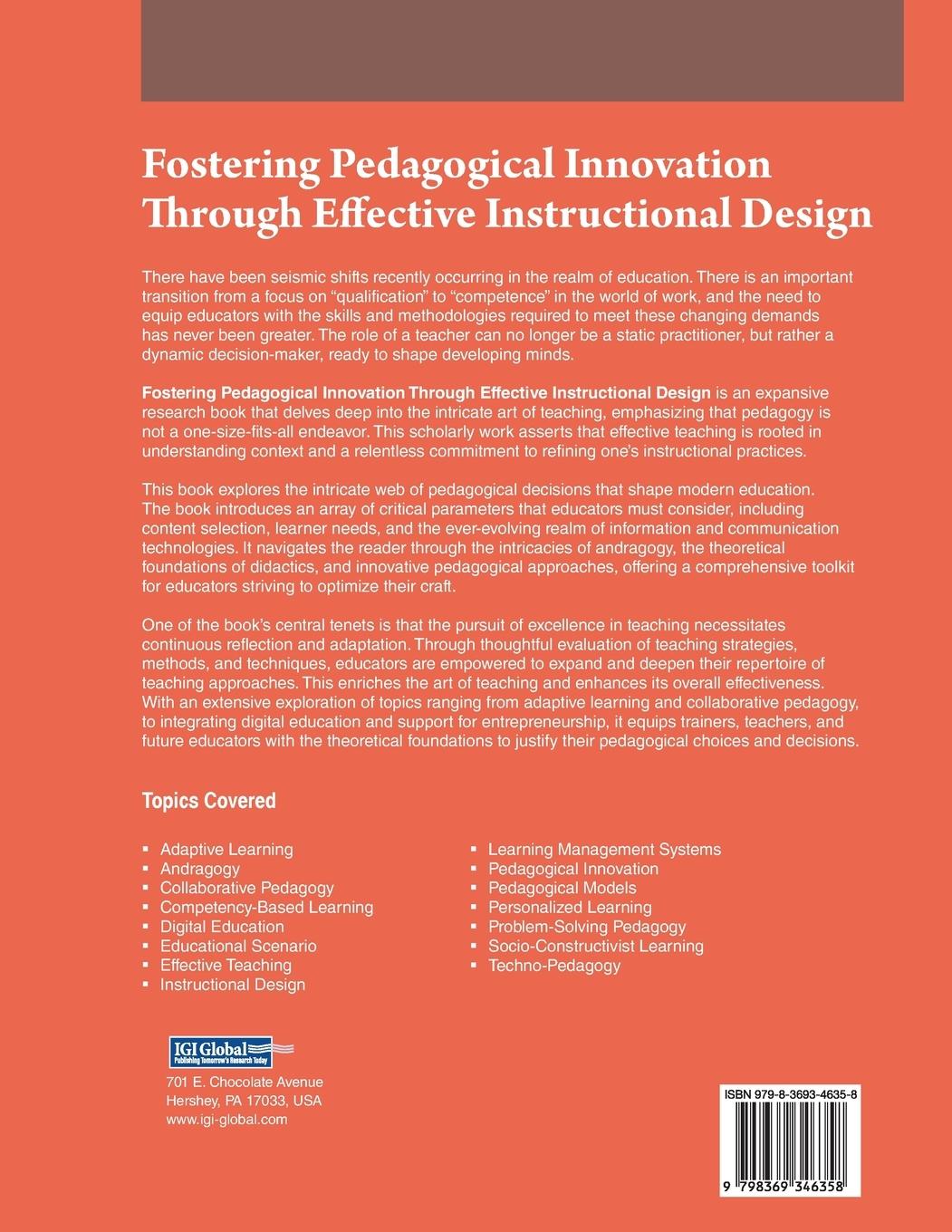 Rückseitencover Fostering Pedagogical Innovation Through Effective Instructional Design