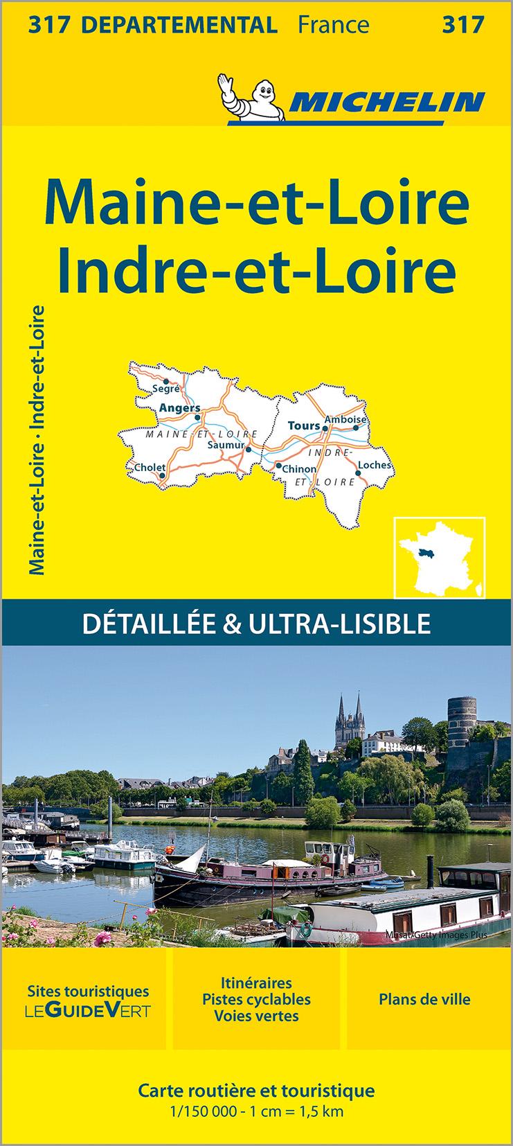 Vorderes Coverbild Indre-et-Loire Maine-et-Loire - Michelin Local Map 317