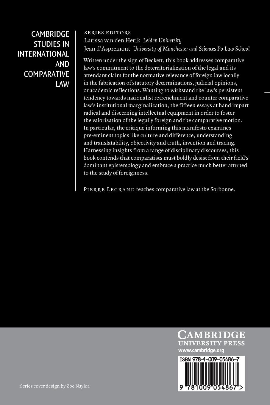 Rückseitencover Negative Comparative Law
