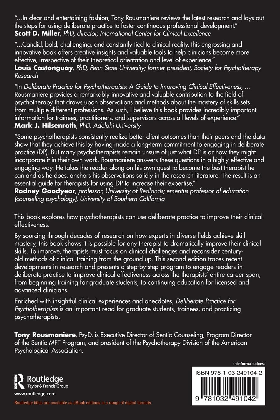 Rückseitencover Deliberate Practice for Psychotherapists