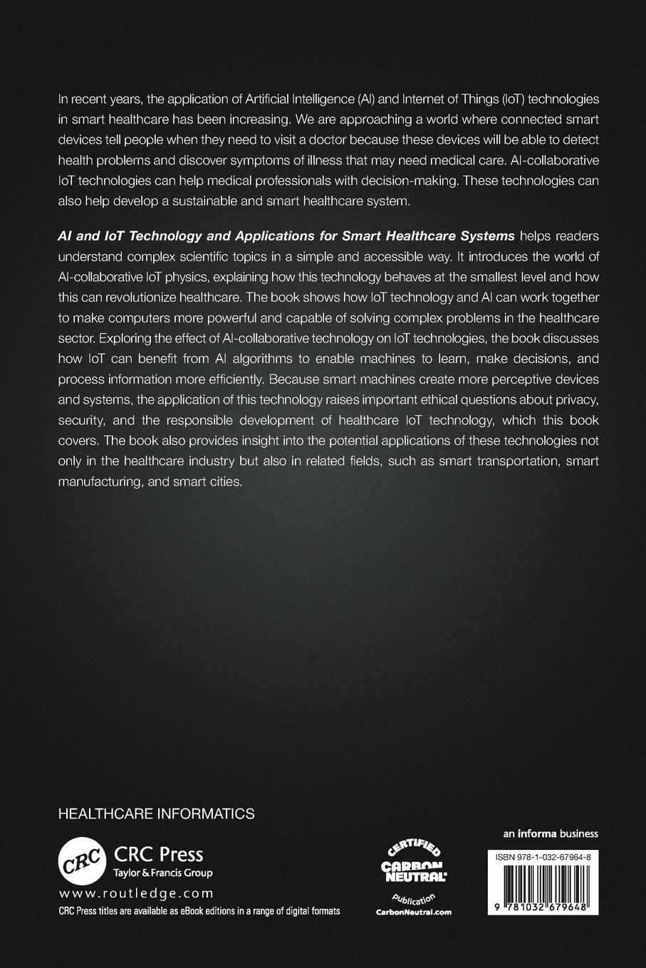 Rückseitencover AI and IoT Technology and Applications for Smart Healthcare Systems