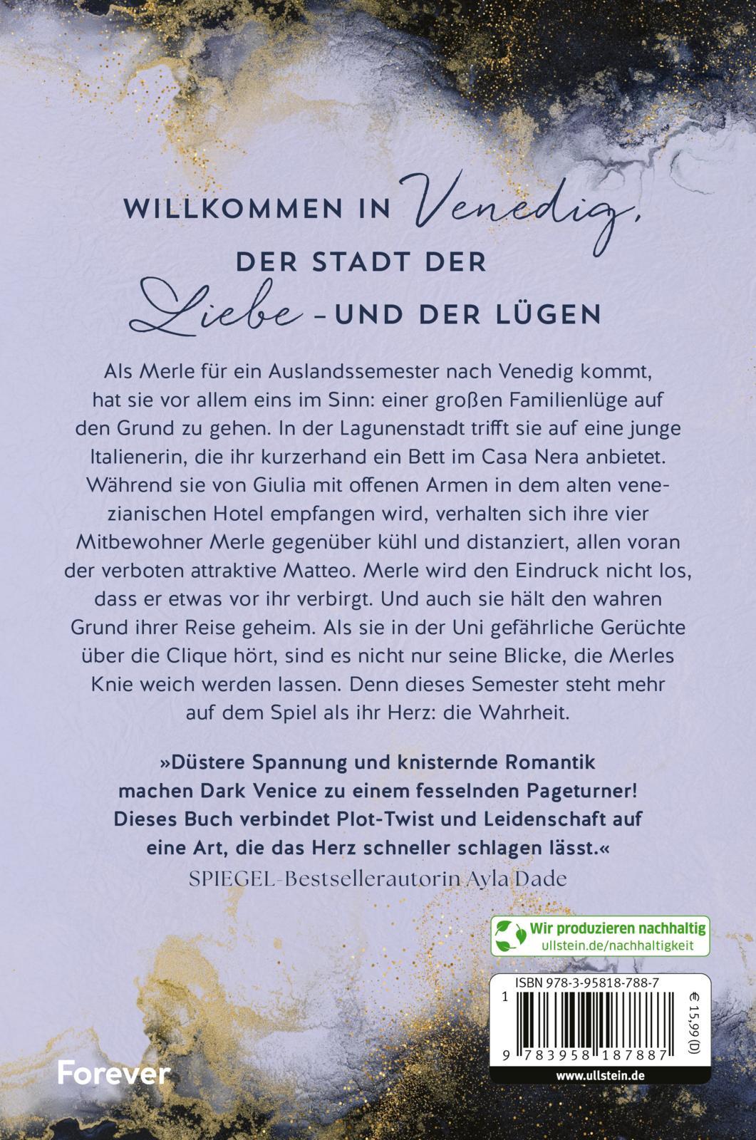 Rückseitencover Dark Venice. Deep Water