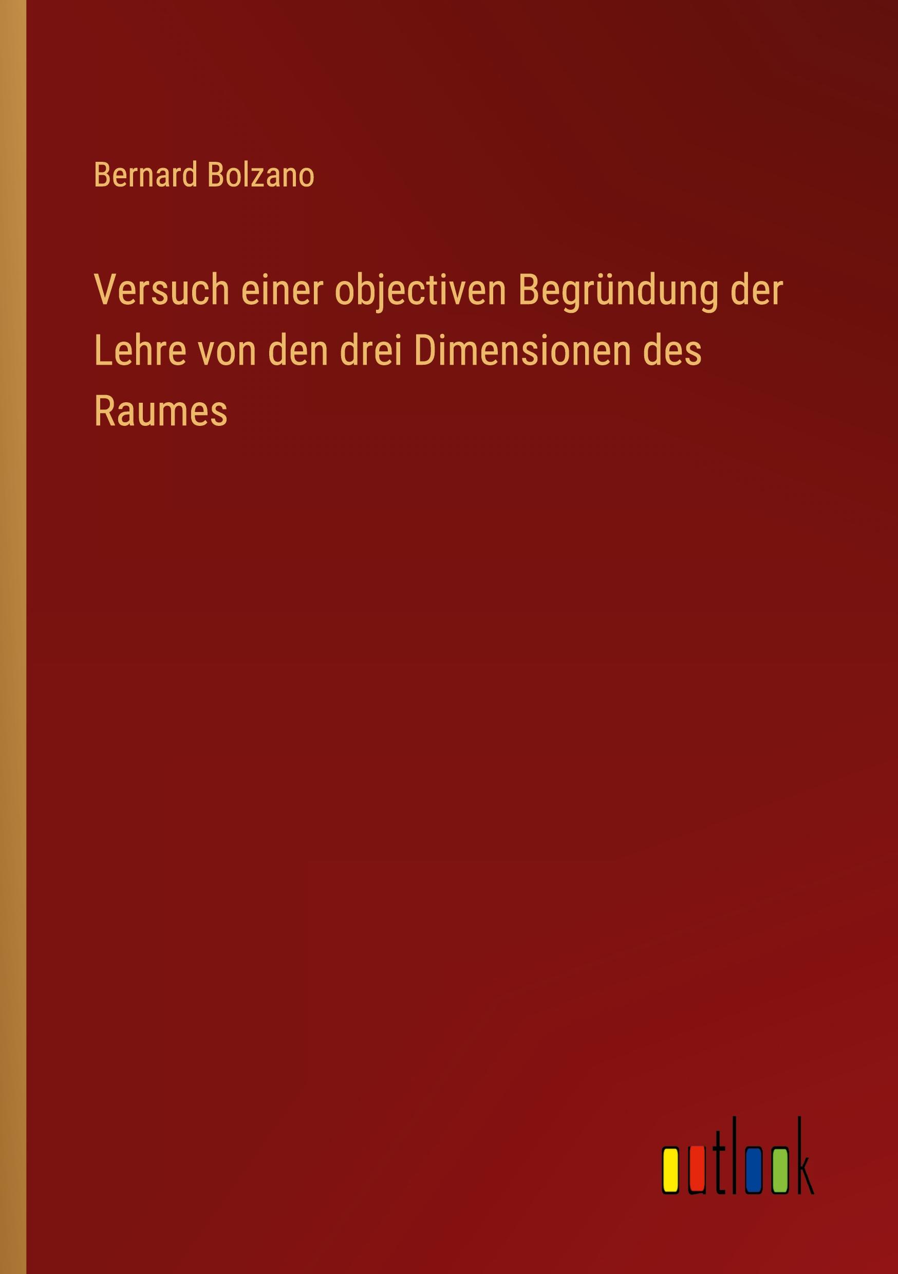 Vorderes Coverbild Versuch einer objectiven Begründung der Lehre von den drei Dimensionen des Raumes