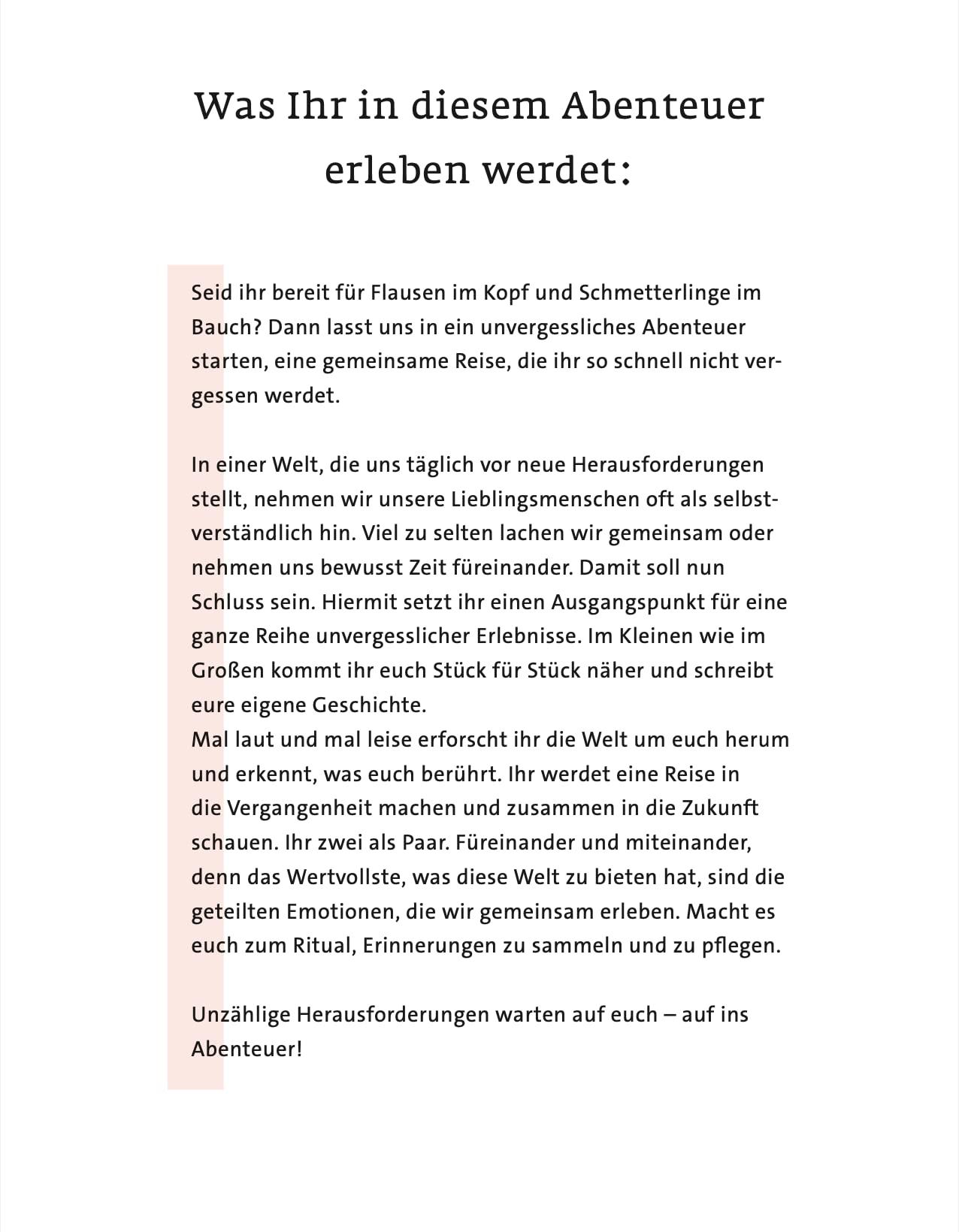 Beispielinhalt (Bild) Herzklopfen! 40 unvergessliche Erlebnisse für Paare