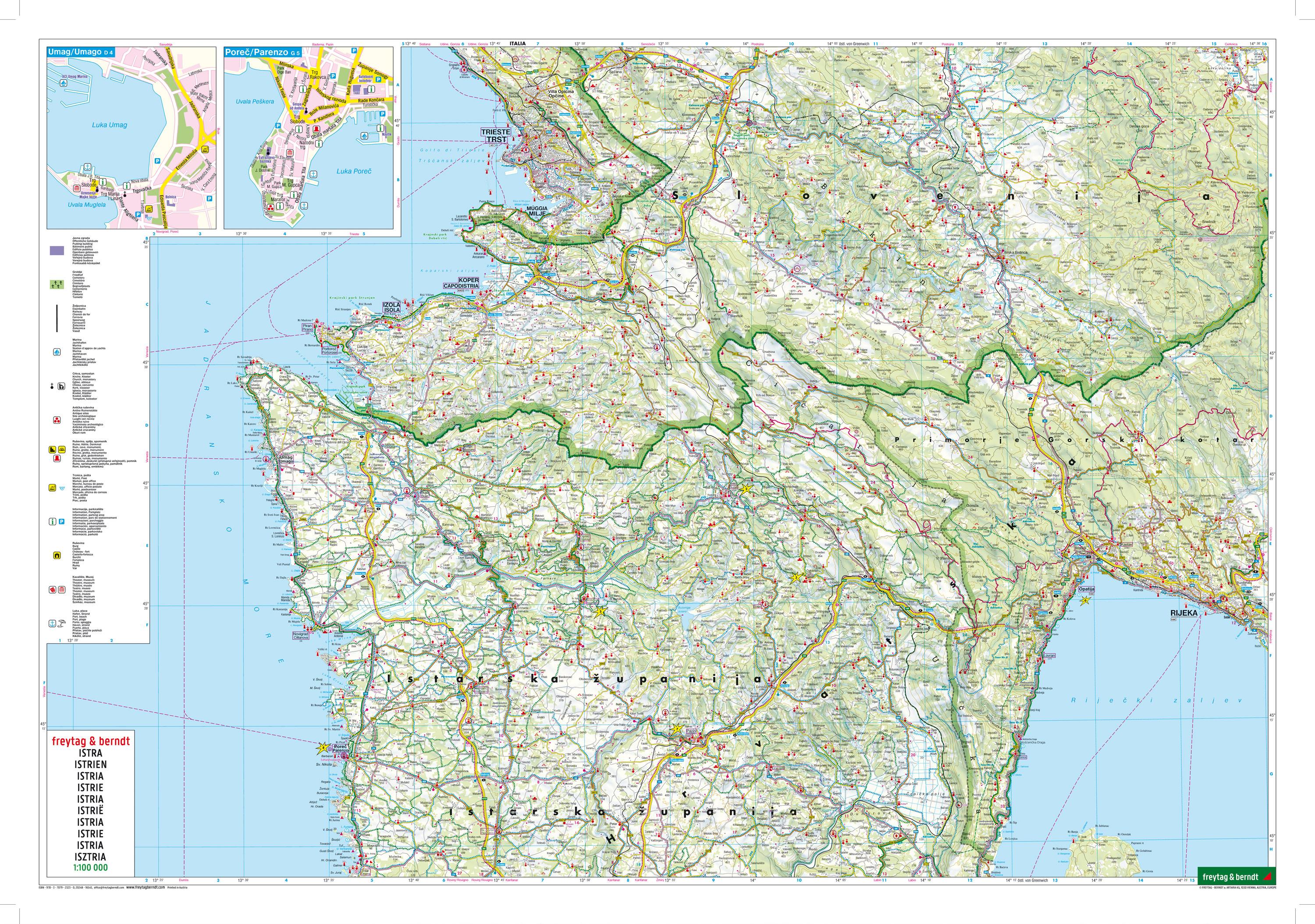Beispielinhalt (Bild) Istrien, Straßen- und Freizeitkarte 1:100.000, freytag & berndt