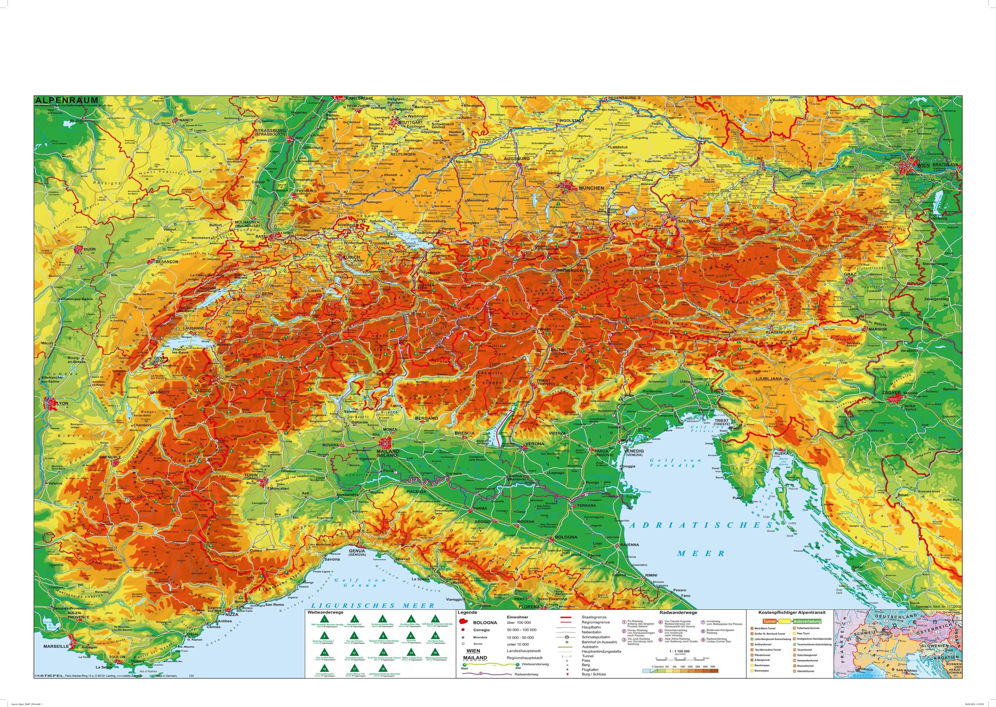 Vorderes Coverbild Der Alpenraum mit Weitwander- und Radfernwegen