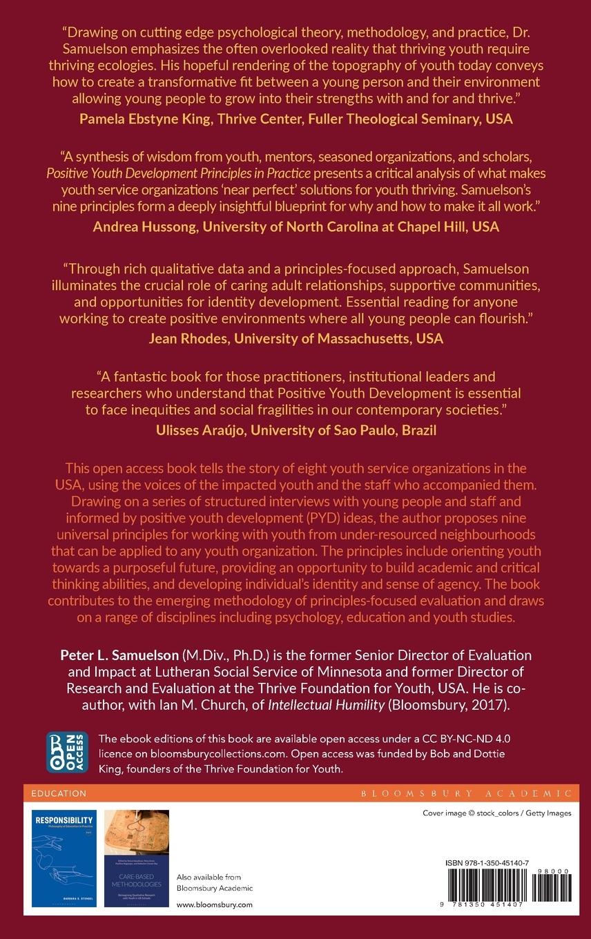 Rückseitencover Positive Youth Development Principles in Practice