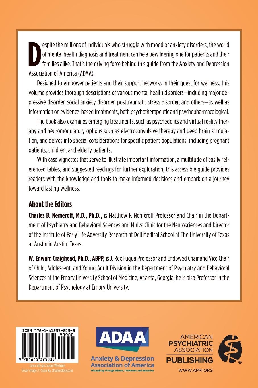 Rückseitencover Anxiety and Depression Association of America Patient Guide to Mood and Anxiety Disorders