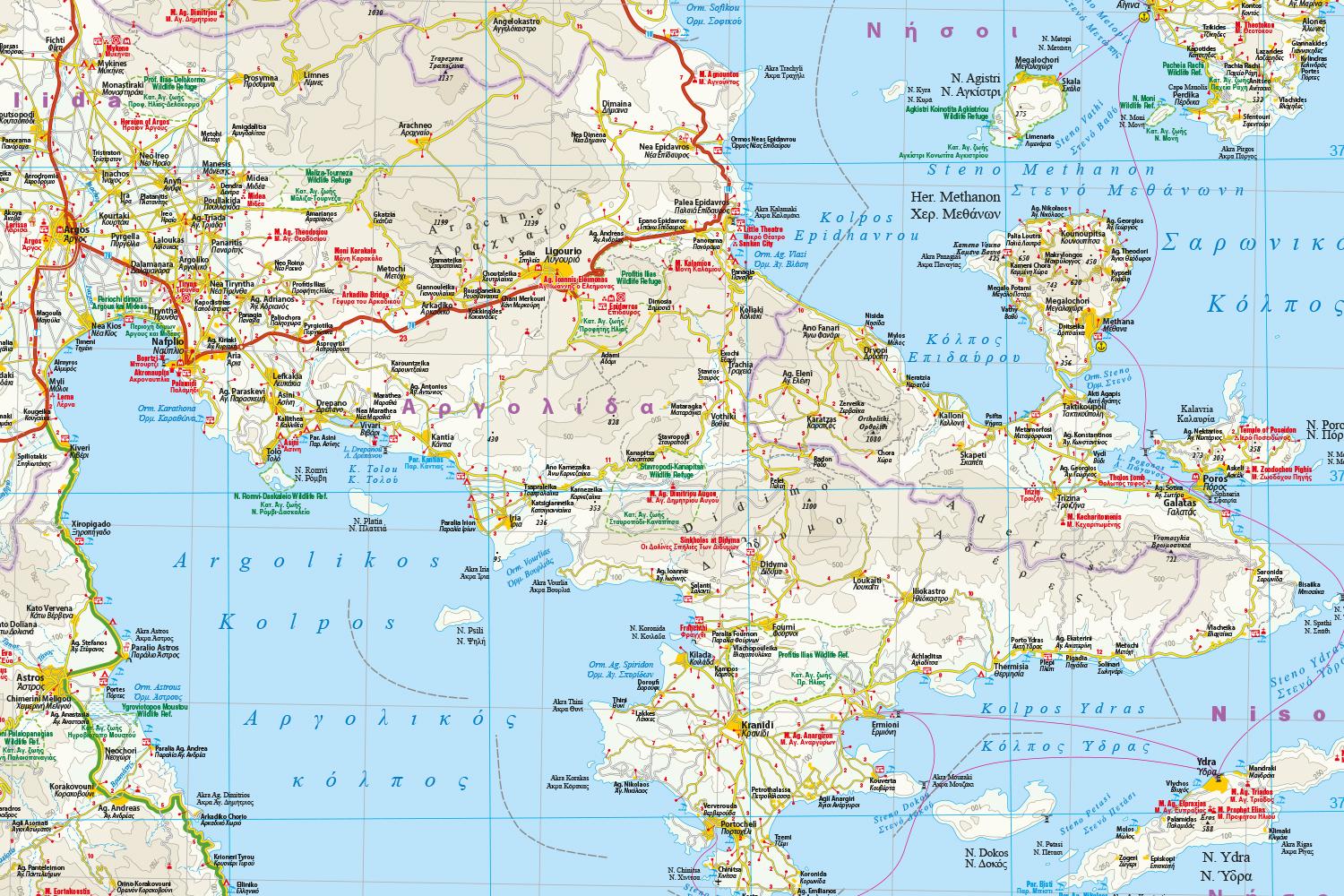 Beispielinhalt (Bild) Reise Know-How Landkarte Peloponnese / Peloponnes (1:200.000)