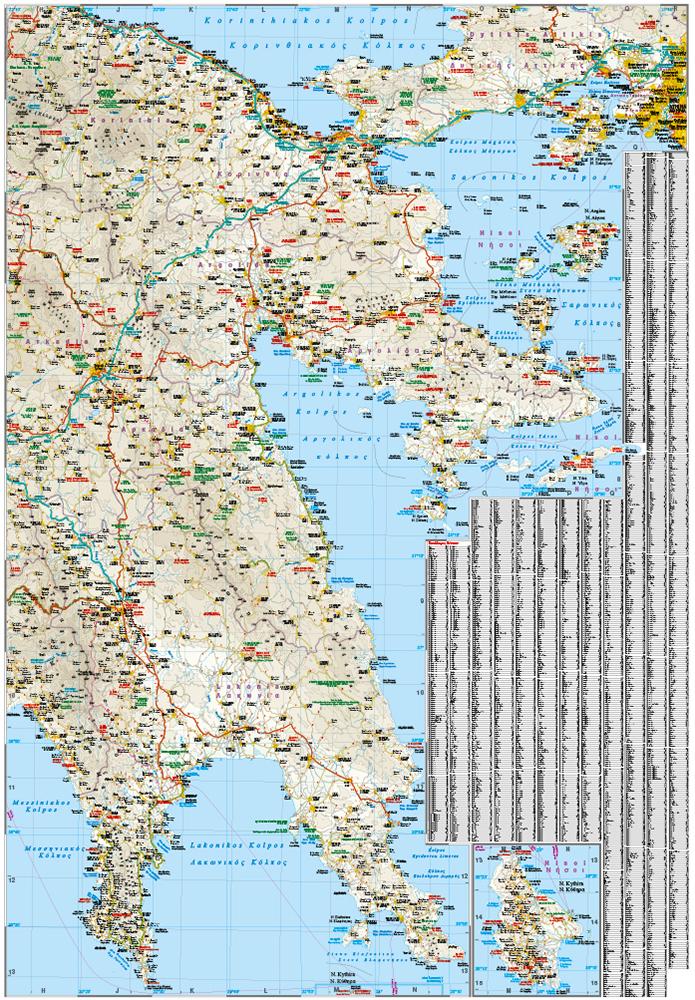 Beispielinhalt (Bild) Reise Know-How Landkarte Peloponnese / Peloponnes (1:200.000)