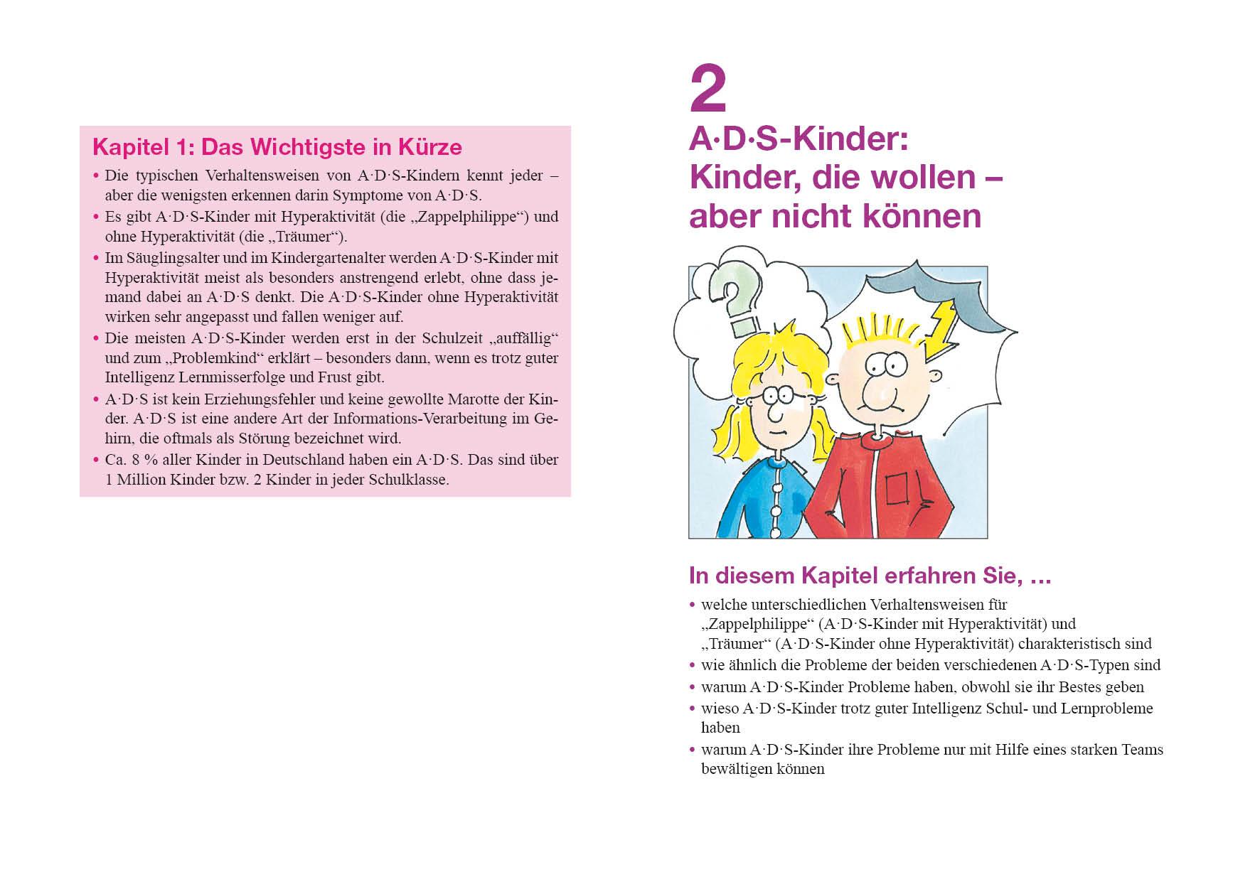 Beispielinhalt (Bild) Das A. D. S.-Buch. Aufmerksamkeits-Defizit-Syndrom