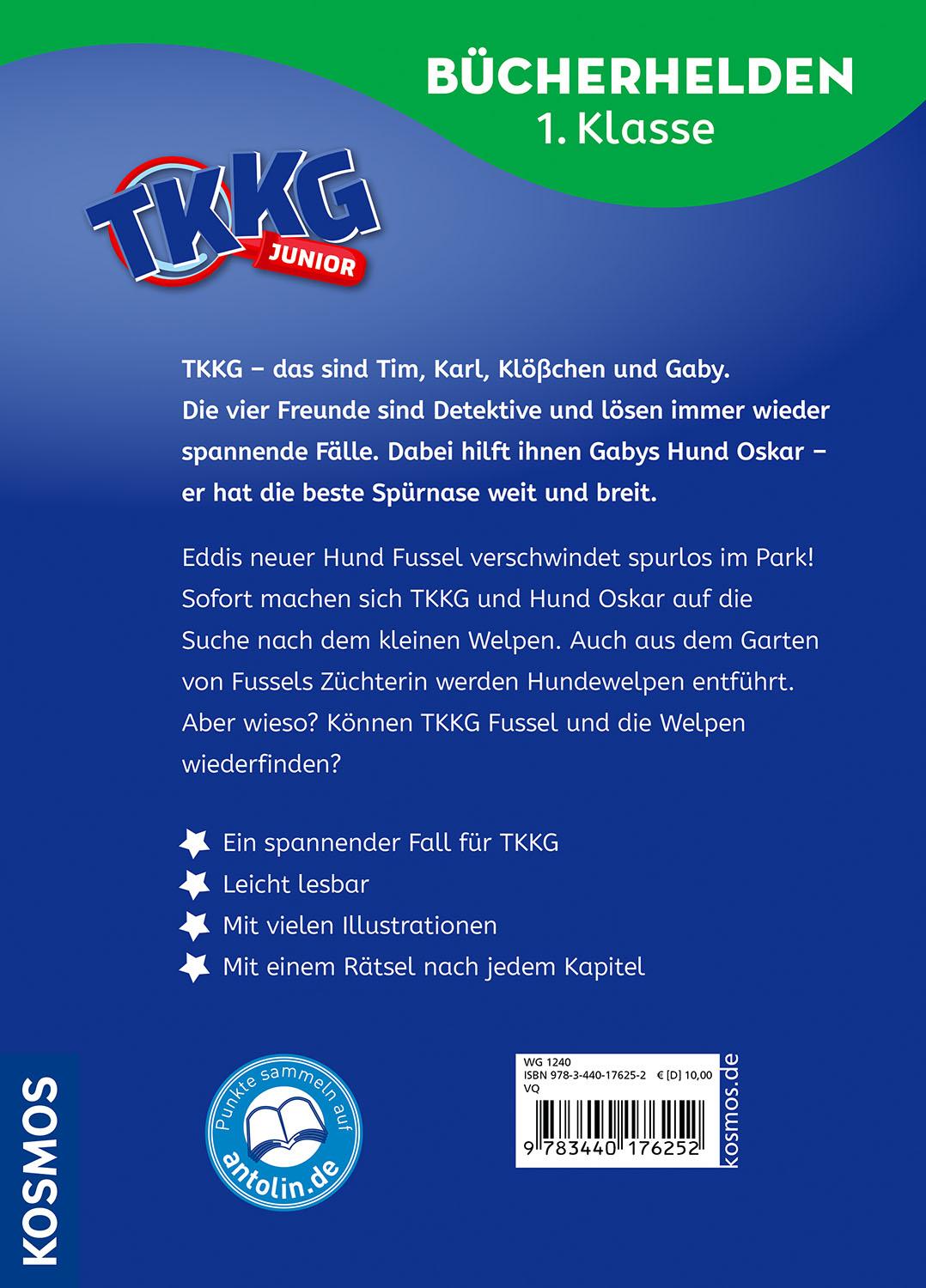 Beispielinhalt (Bild) TKKG Junior, Bücherhelden 1. Klasse, Hilfe für die Welpen
