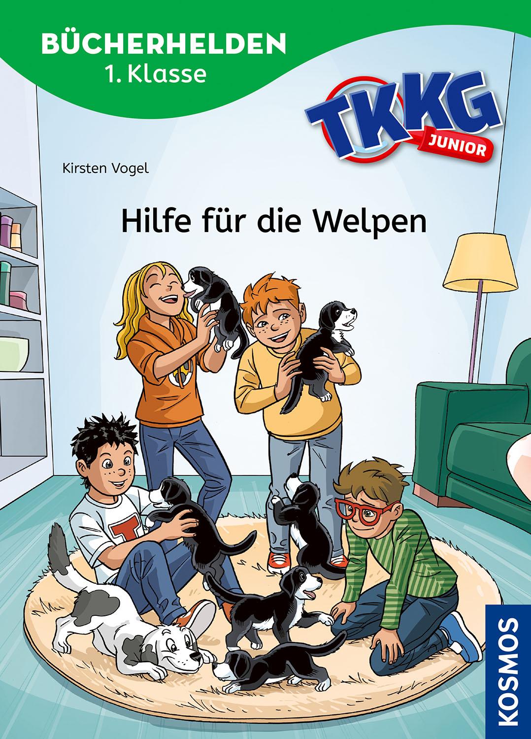 Vorderes Coverbild TKKG Junior, Bücherhelden 1. Klasse, Hilfe für die Welpen