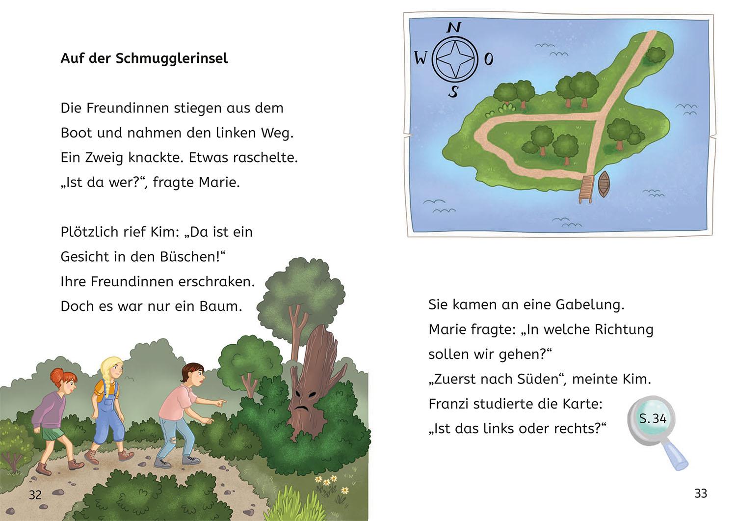 Beispielinhalt (Bild) Die drei !!!, Bücherhelden 2. Klasse, Diebe in Sicht