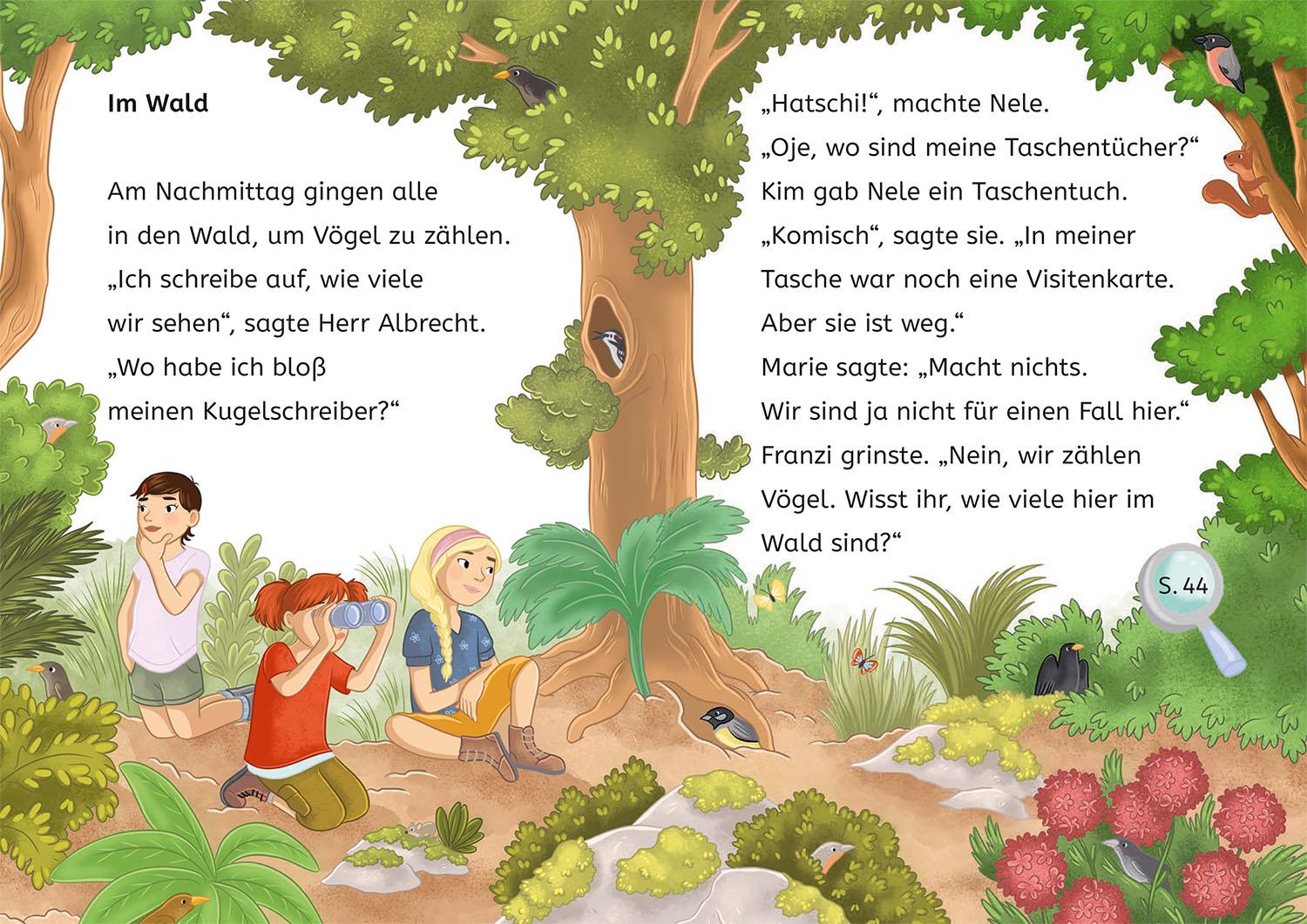 Beispielinhalt (Bild) Die drei !!!, Bücherhelden 2. Klasse, Diebe in Sicht