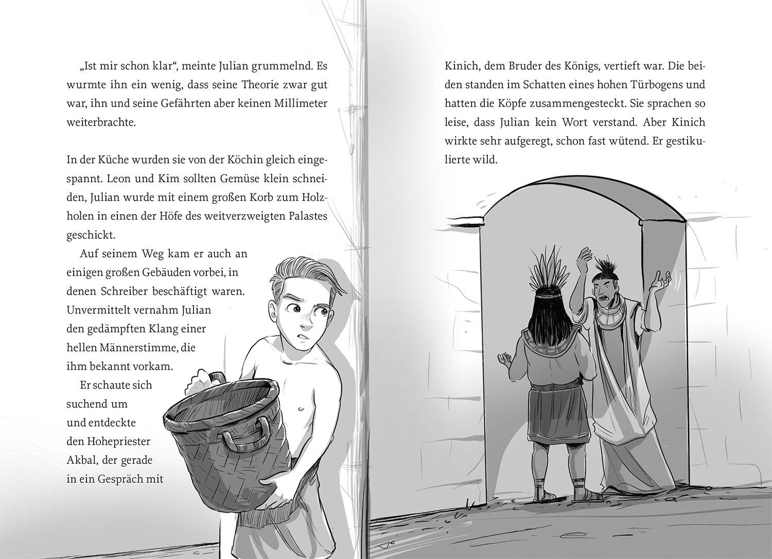 Beispielinhalt (Bild) Die Zeitdetektive, 4, Die gefiederte Schlange