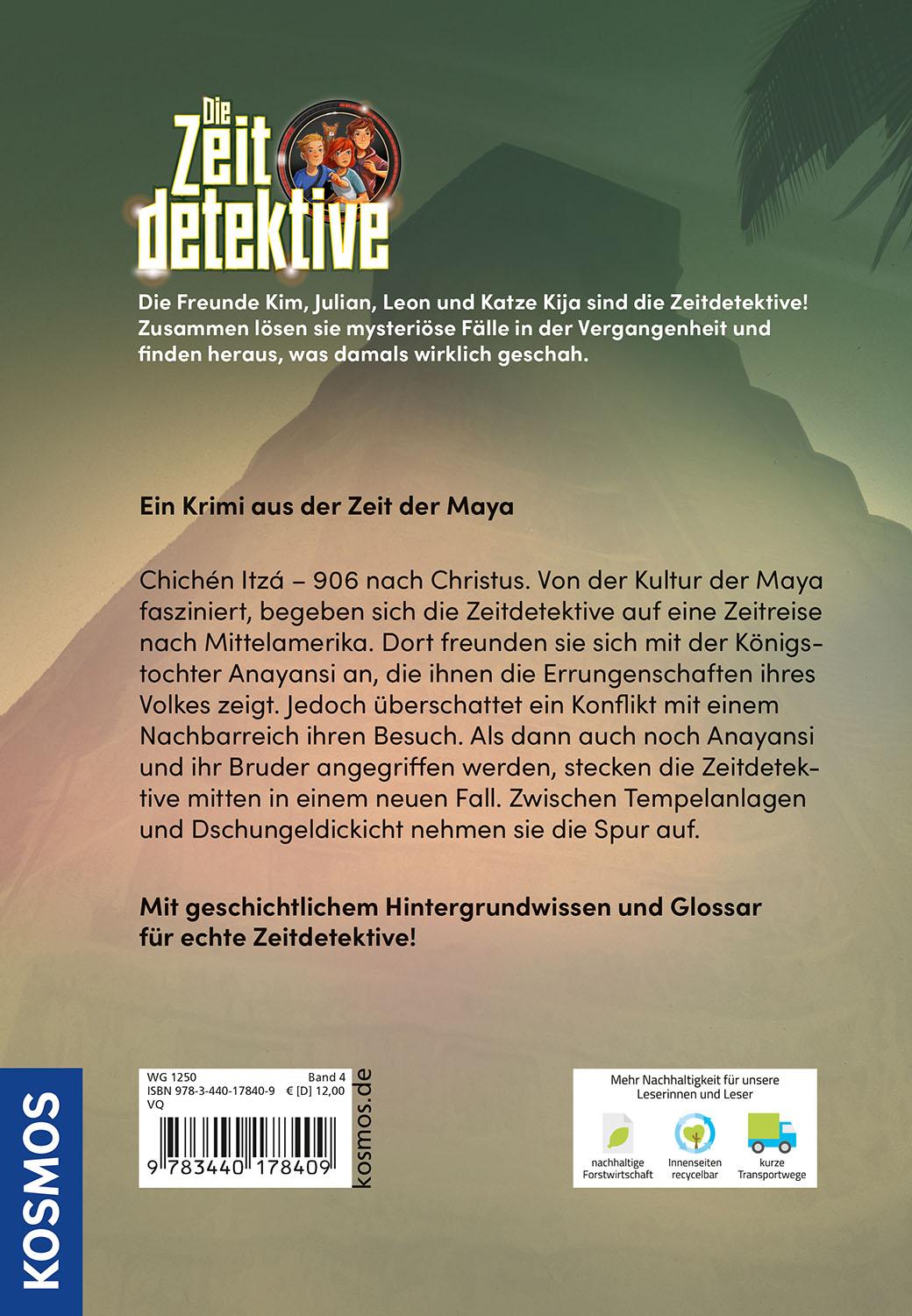 Rückseitencover Die Zeitdetektive, 4, Die gefiederte Schlange
