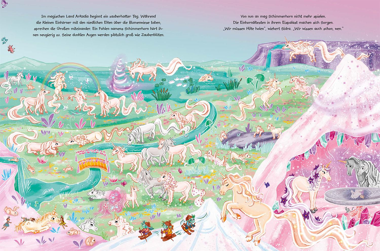 Beispielinhalt (Bild) Sternenschweif, Wimmelbuch, Abenteuer im Einhornland