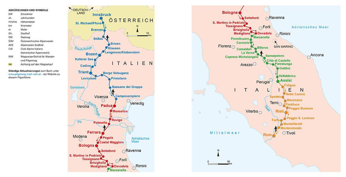 Beispielinhalt (Bild) Der Pilgerweg nach Rom
