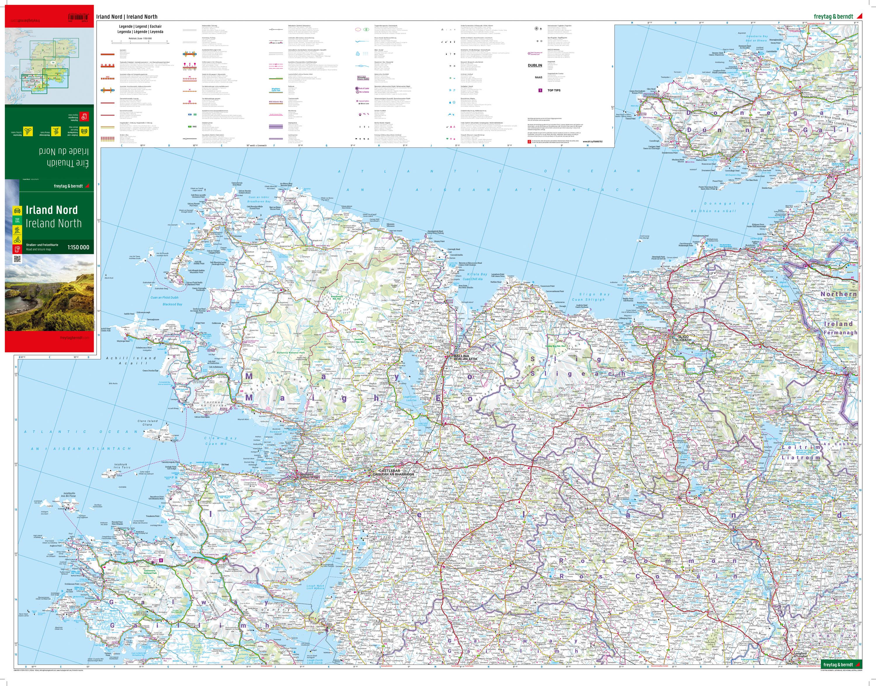 Beispielinhalt (Bild) Irland, Straßen- und Freizeitkarten-Set 1:150.000, freytag & berndt