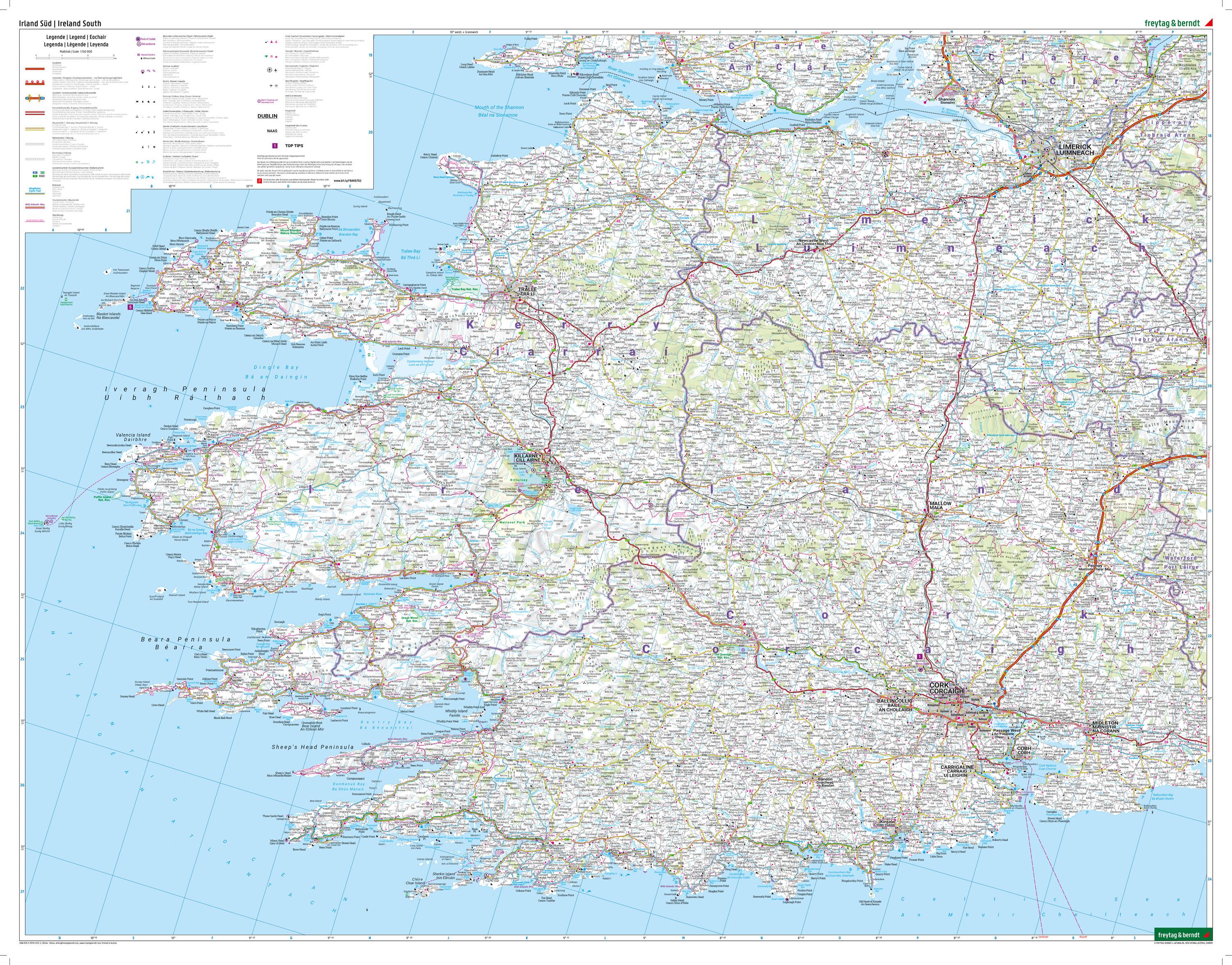 Beispielinhalt (Bild) Irland, Straßen- und Freizeitkarten-Set 1:150.000, freytag & berndt