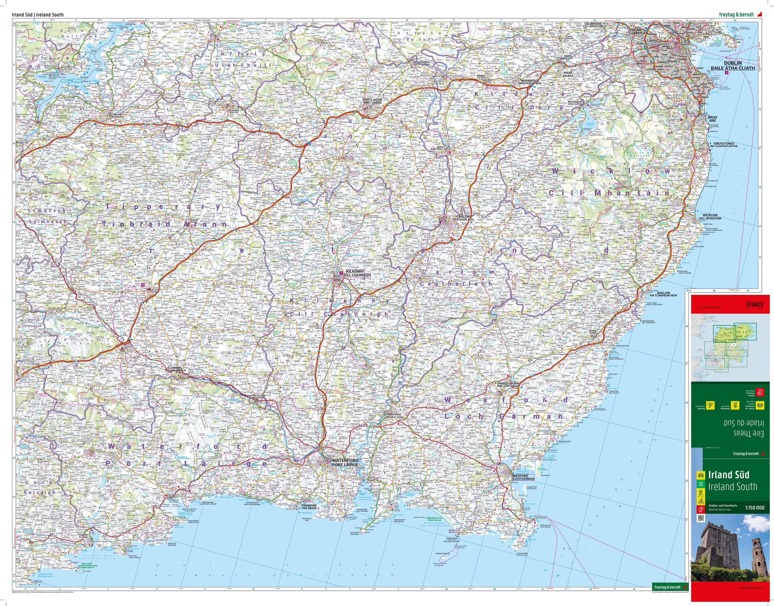 Beispielinhalt (Bild) Irland, Straßen- und Freizeitkarten-Set 1:150.000, freytag & berndt