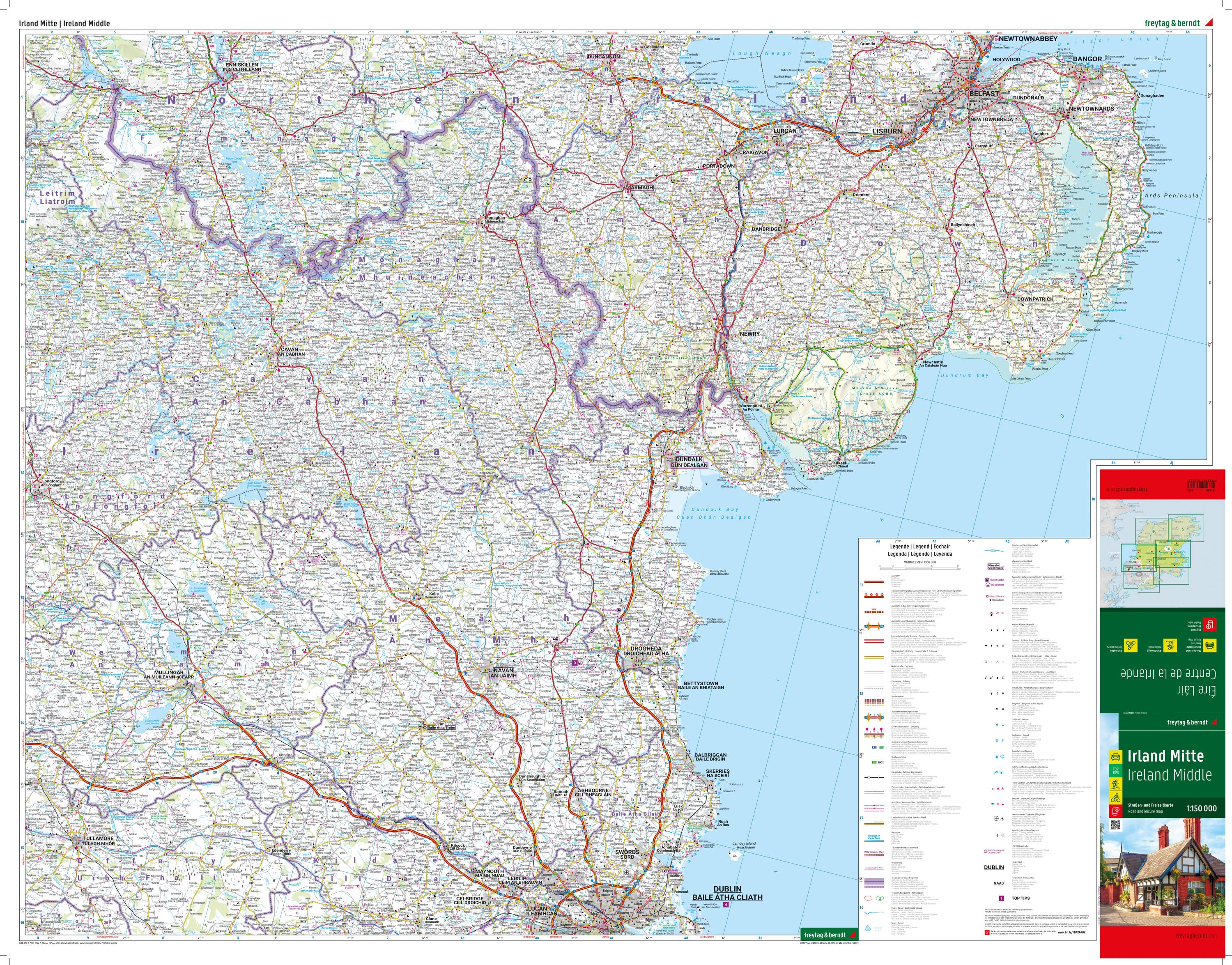 Beispielinhalt (Bild) Irland, Straßen- und Freizeitkarten-Set 1:150.000, freytag & berndt