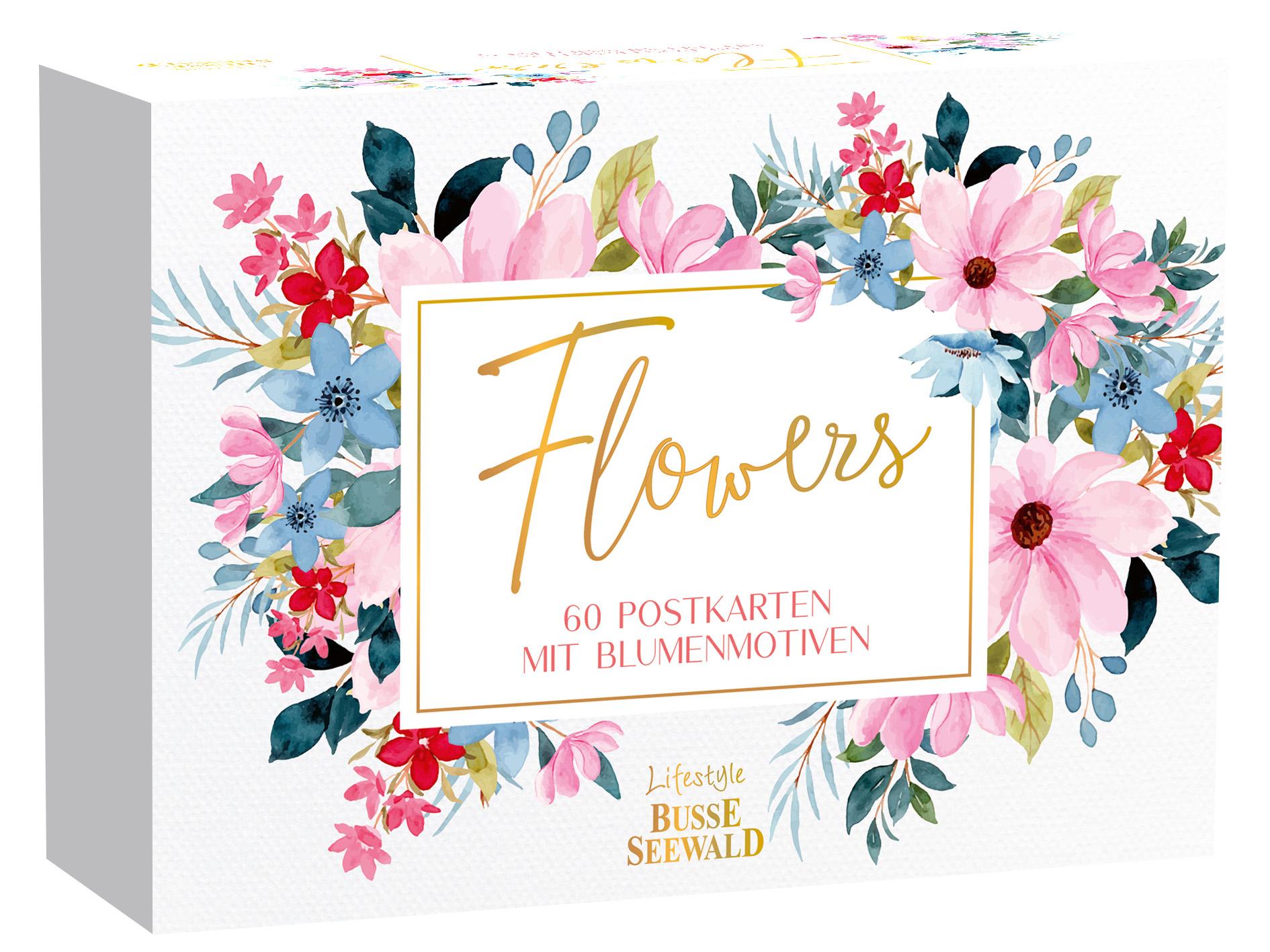 Vorderes Coverbild Flowers. 60 Postkarten mit Blumenmotiven