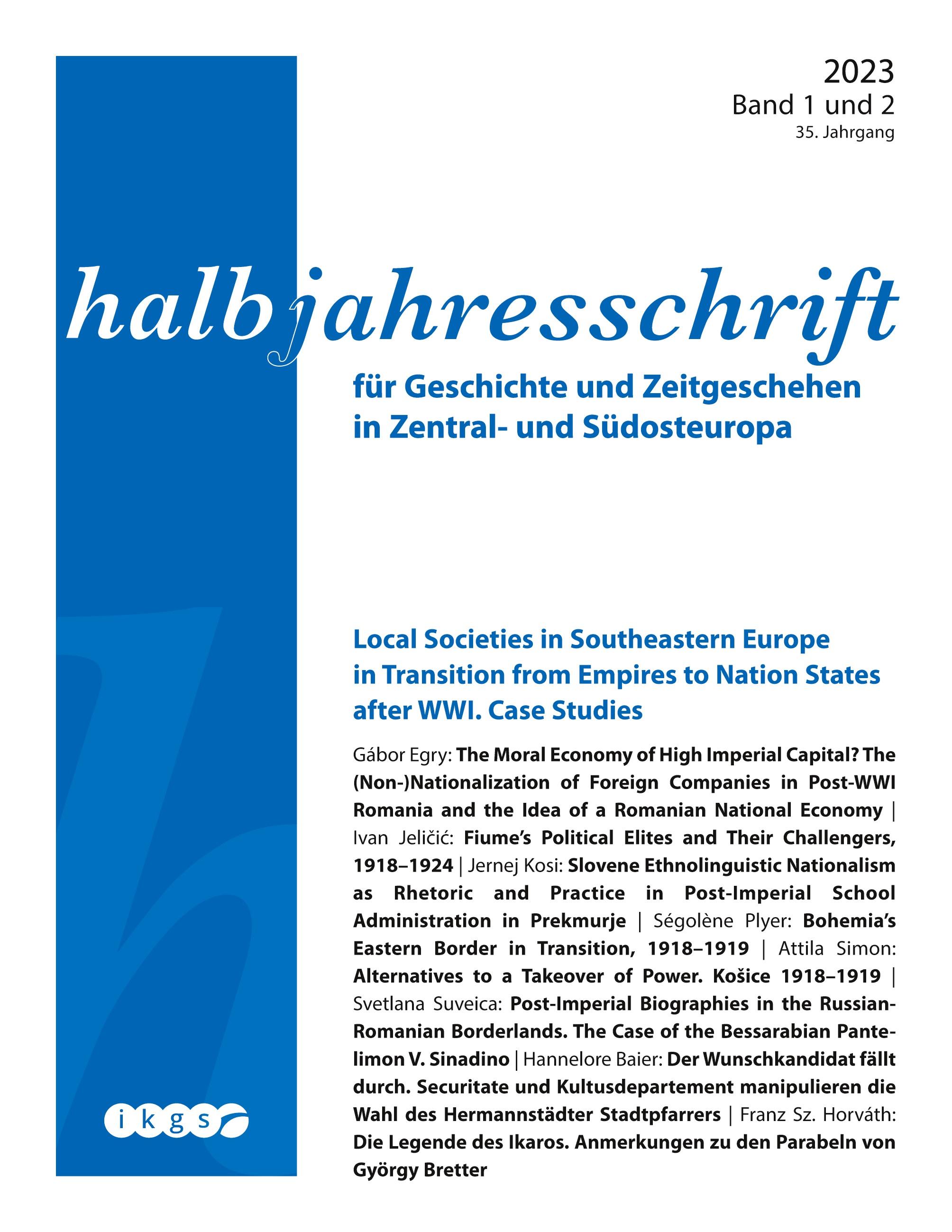 Vorderes Coverbild Halbjahresschrift 2023