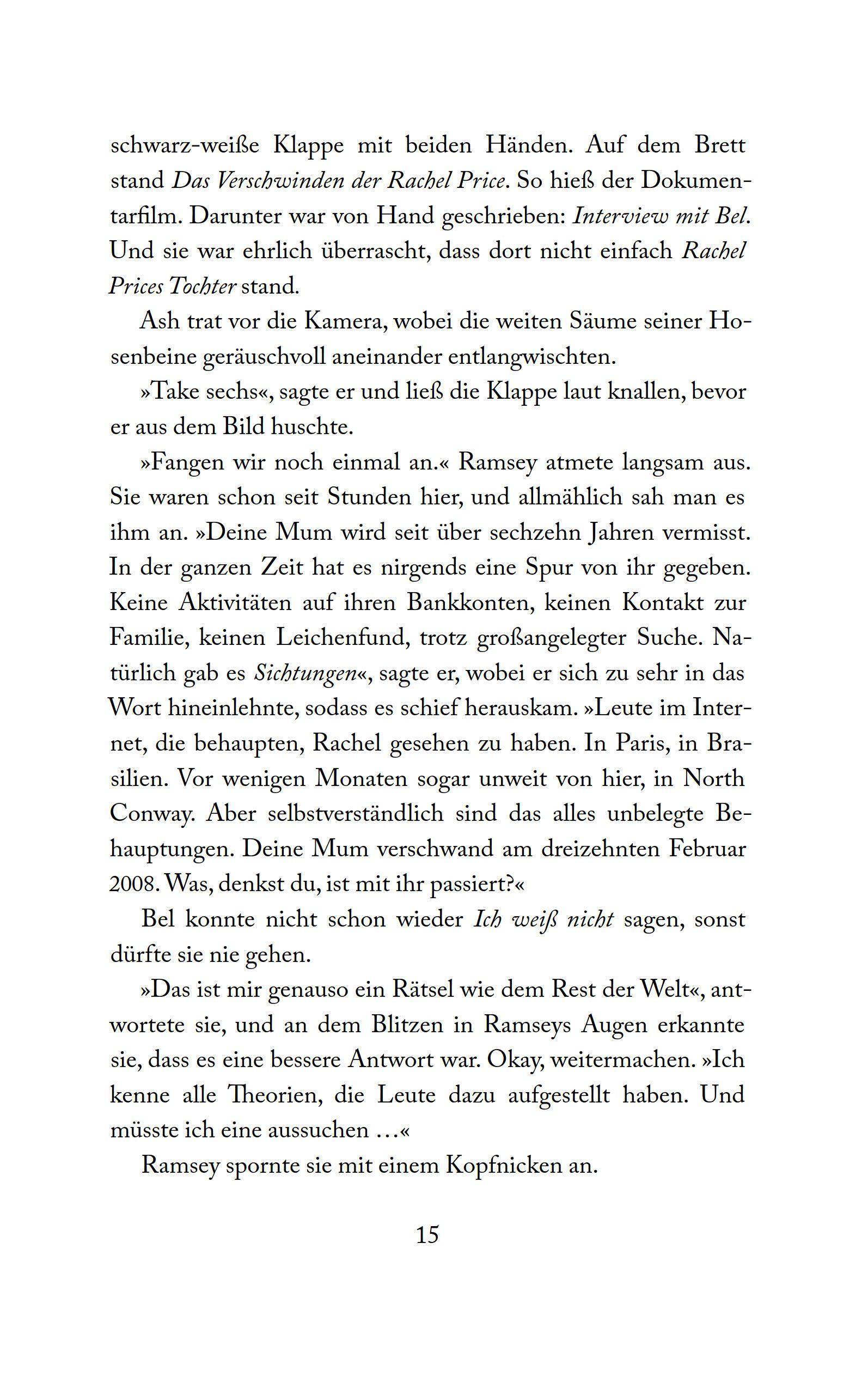 Beispielinhalt (Bild) The Reappearance of Rachel Price (deutsche Ausgabe)