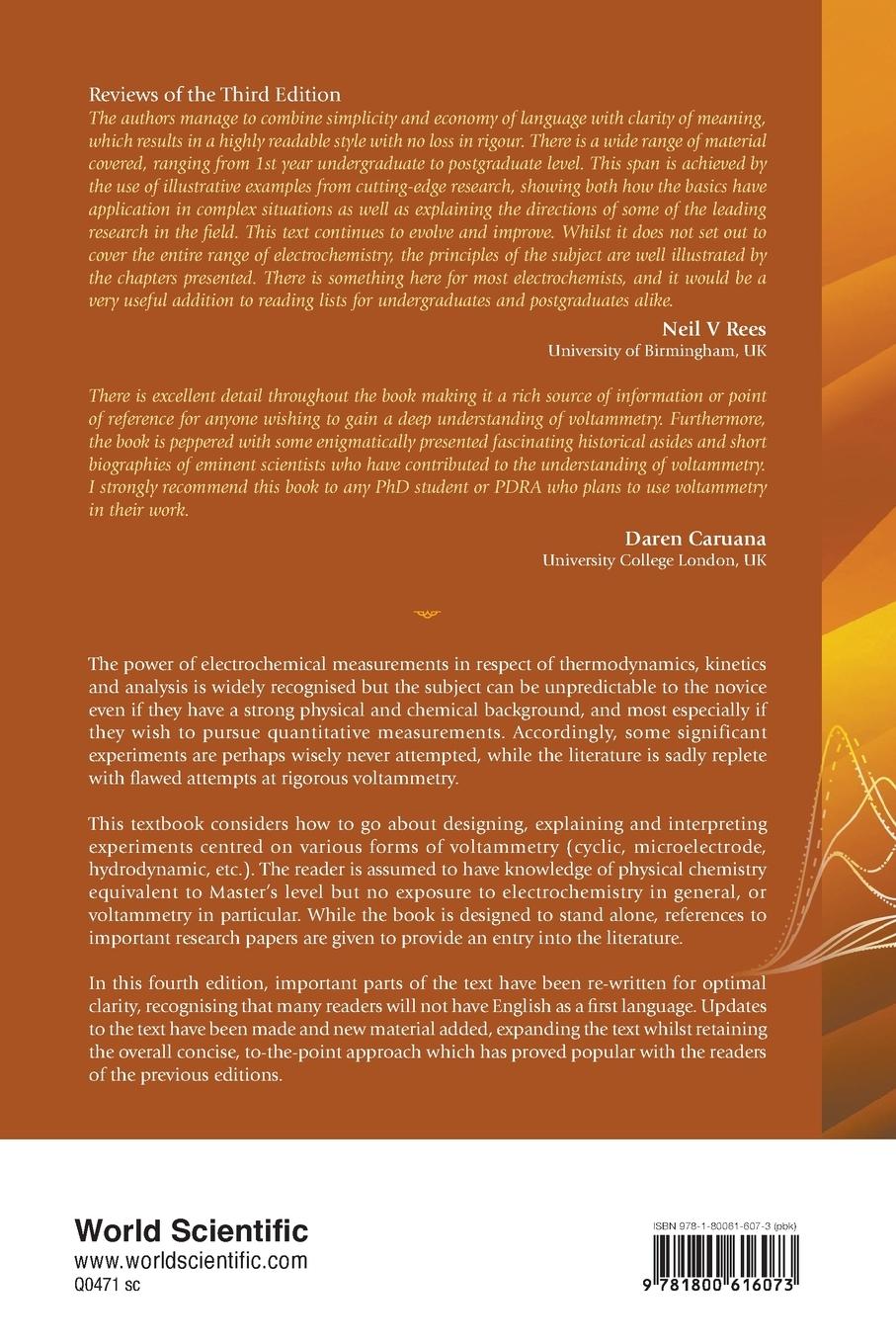 Rückseitencover UNDERSTAND VOLTAMMETRY (4TH ED)