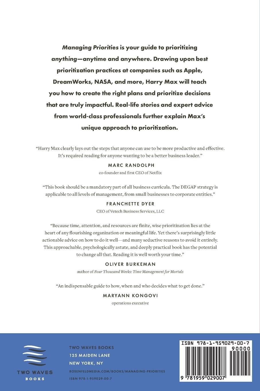 Rückseitencover Managing Priorities