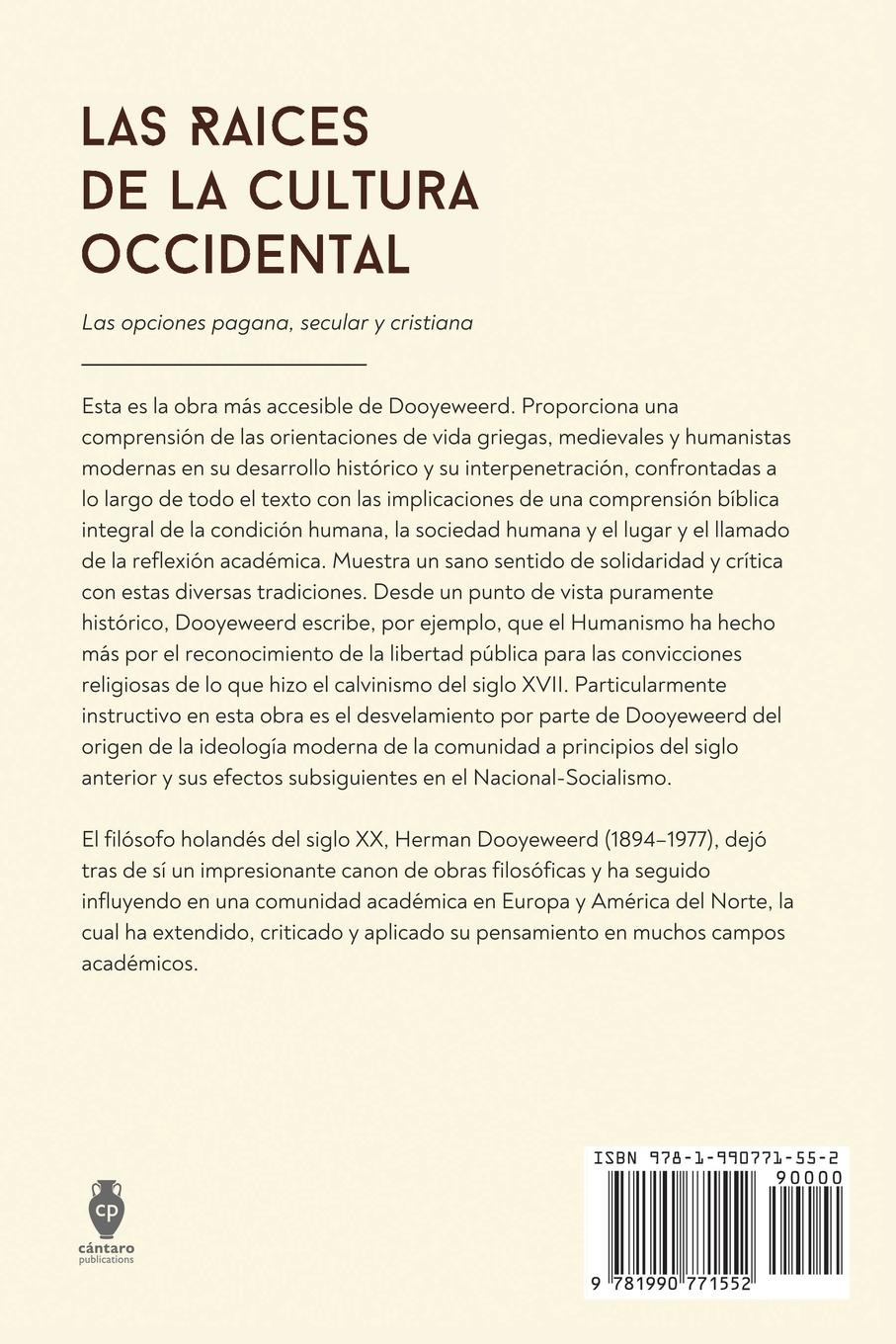Rückseitencover Las Raices de la cultura occidental
