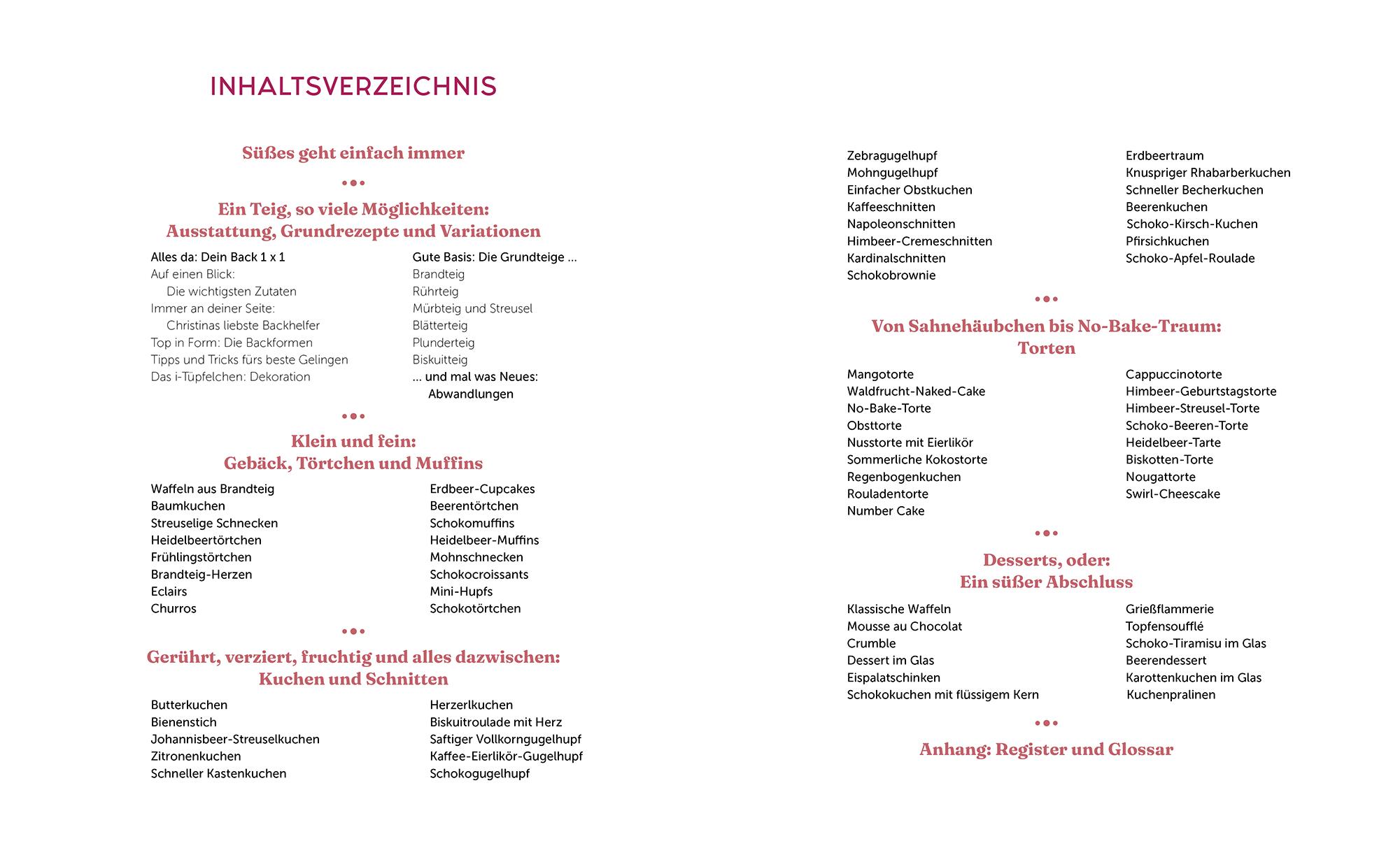Beispielinhalt (Bild) Süßes backen