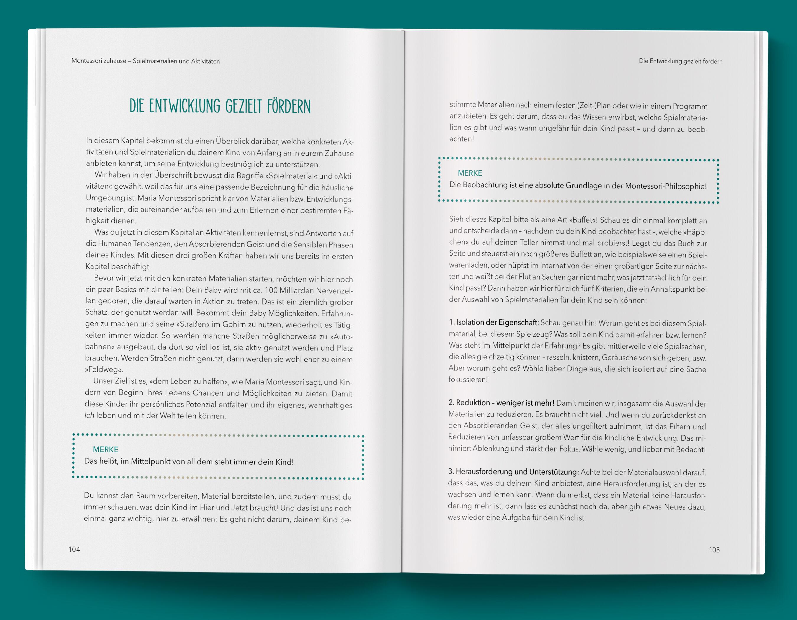 Beispielinhalt (Bild) Montessori einfach leben