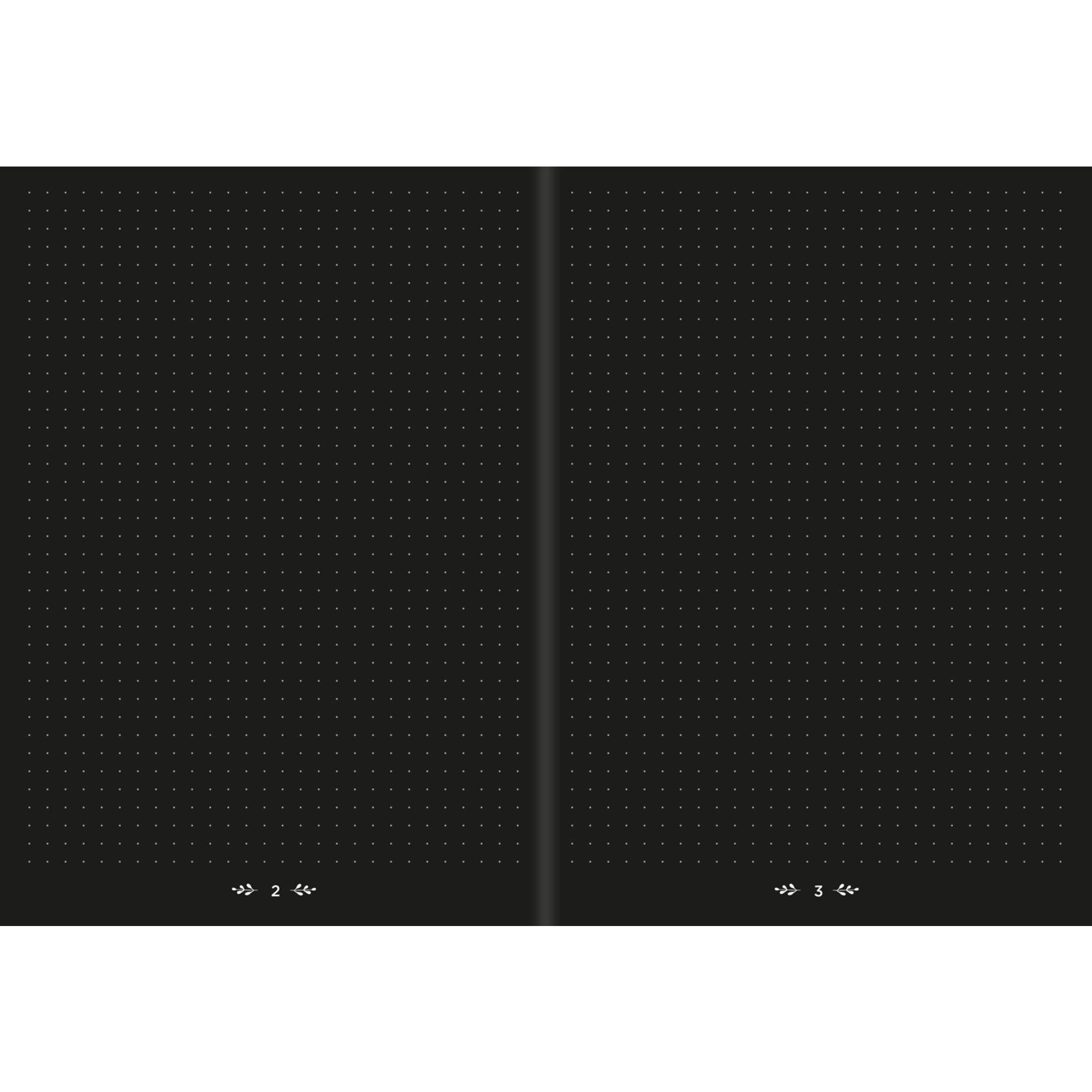 Beispielinhalt (Bild) Life Journal 21 Dot Black. Papier schwarz