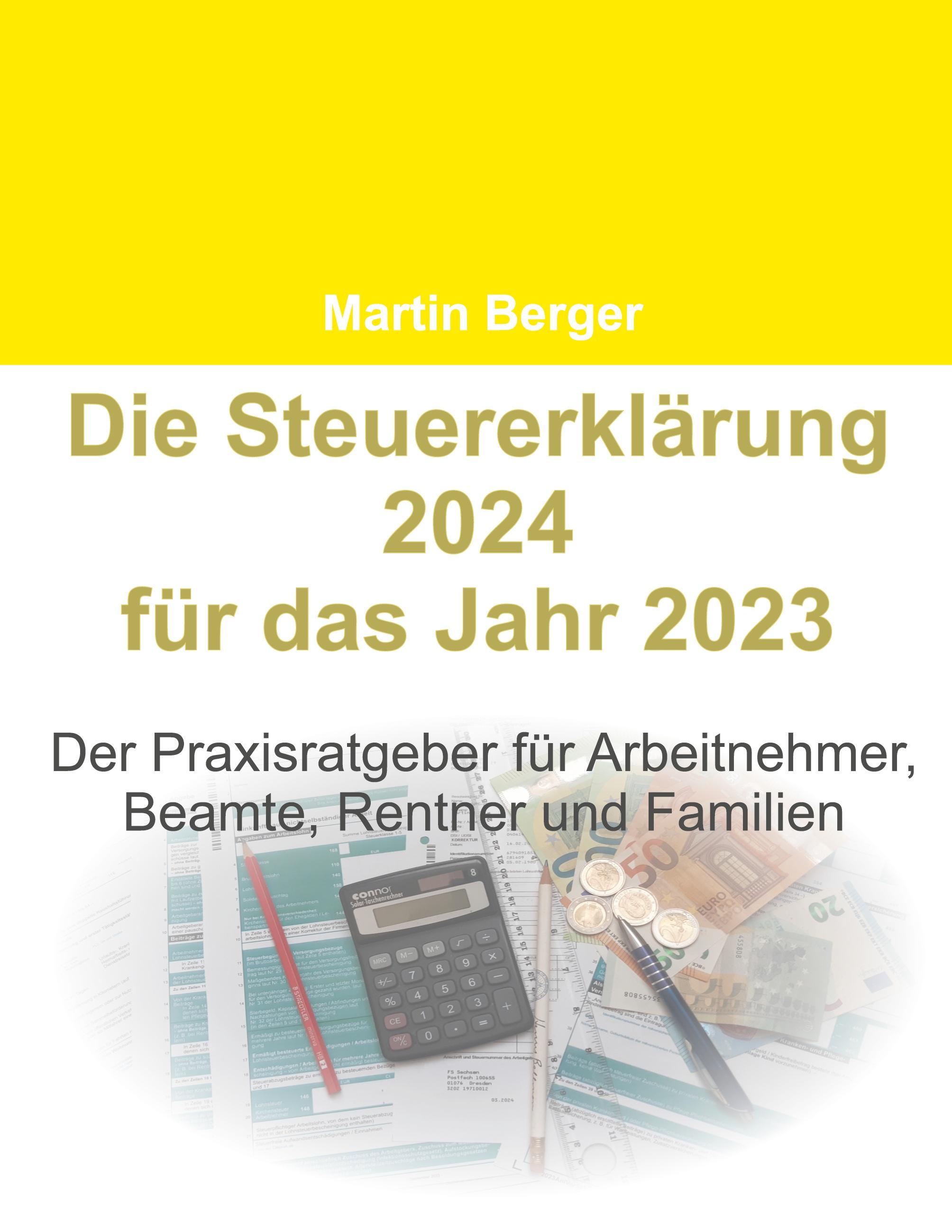 Vorderes Coverbild Die Steuererklärung 2024 für das Jahr 2023