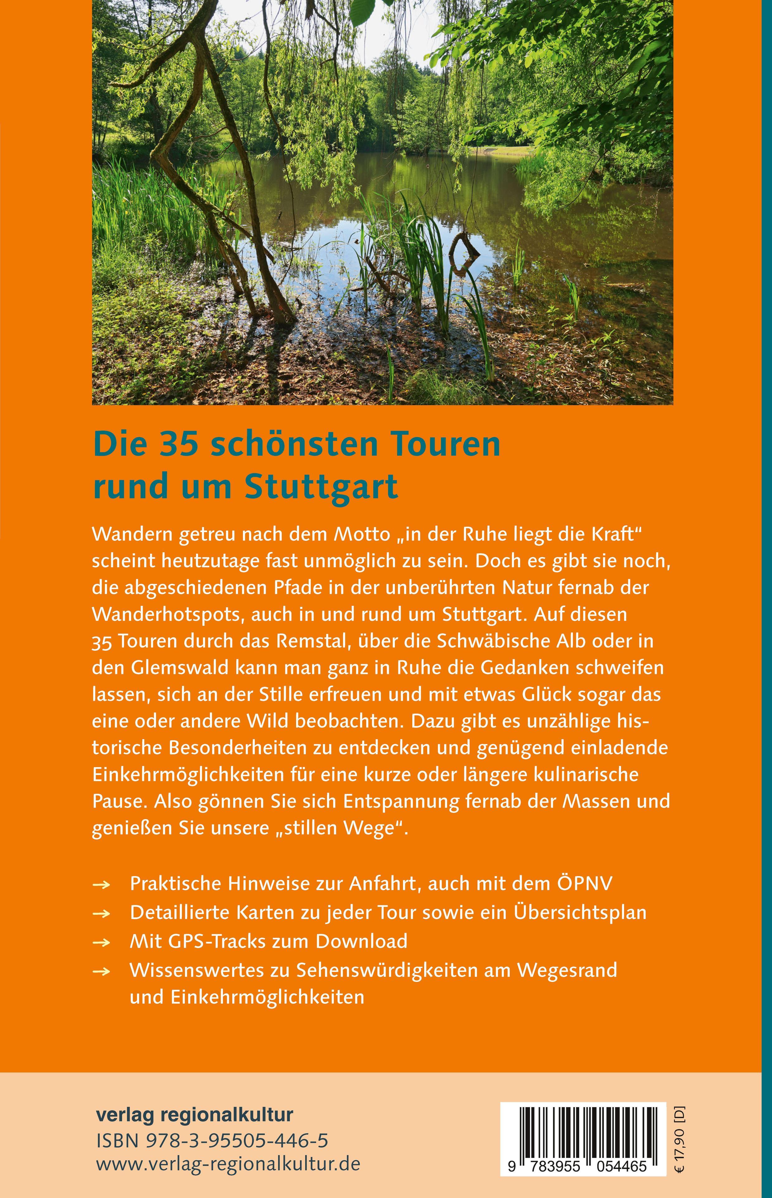 Rückseitencover Wandern auf stillen Wegen rund um Stuttgart