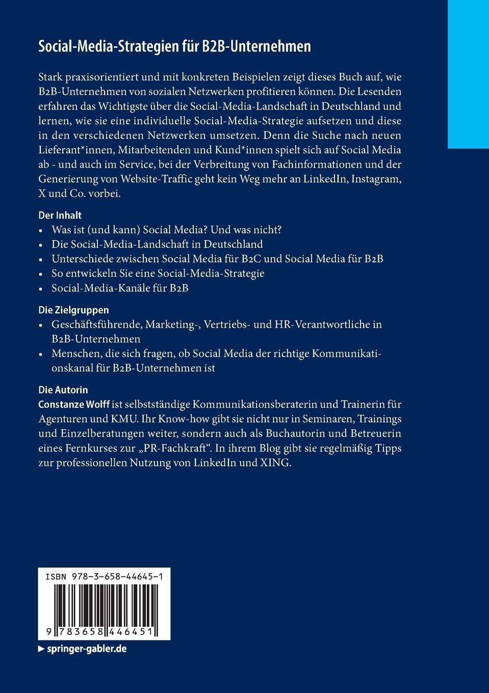 Rückseitencover Social-Media-Strategien für B2B-Unternehmen