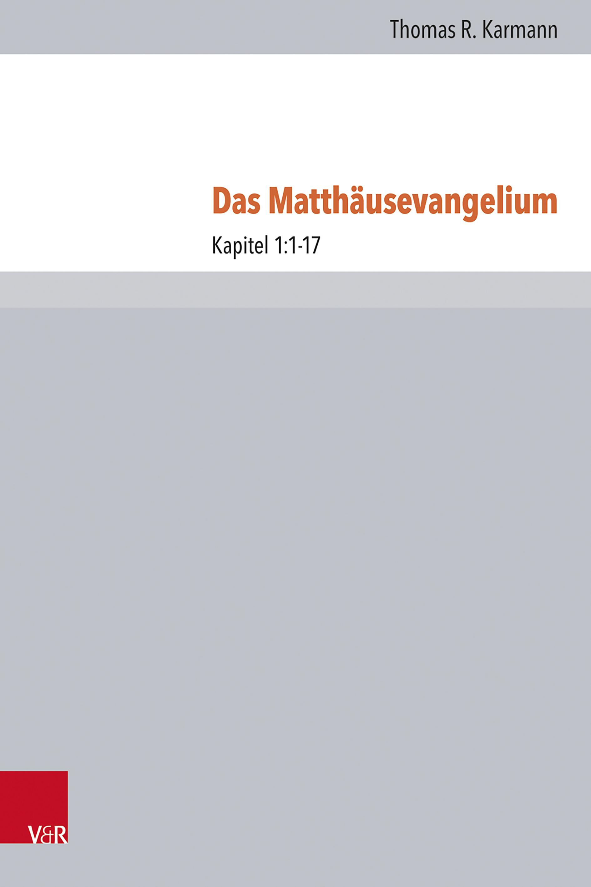 Vorderes Coverbild Das Matthäusevangelium