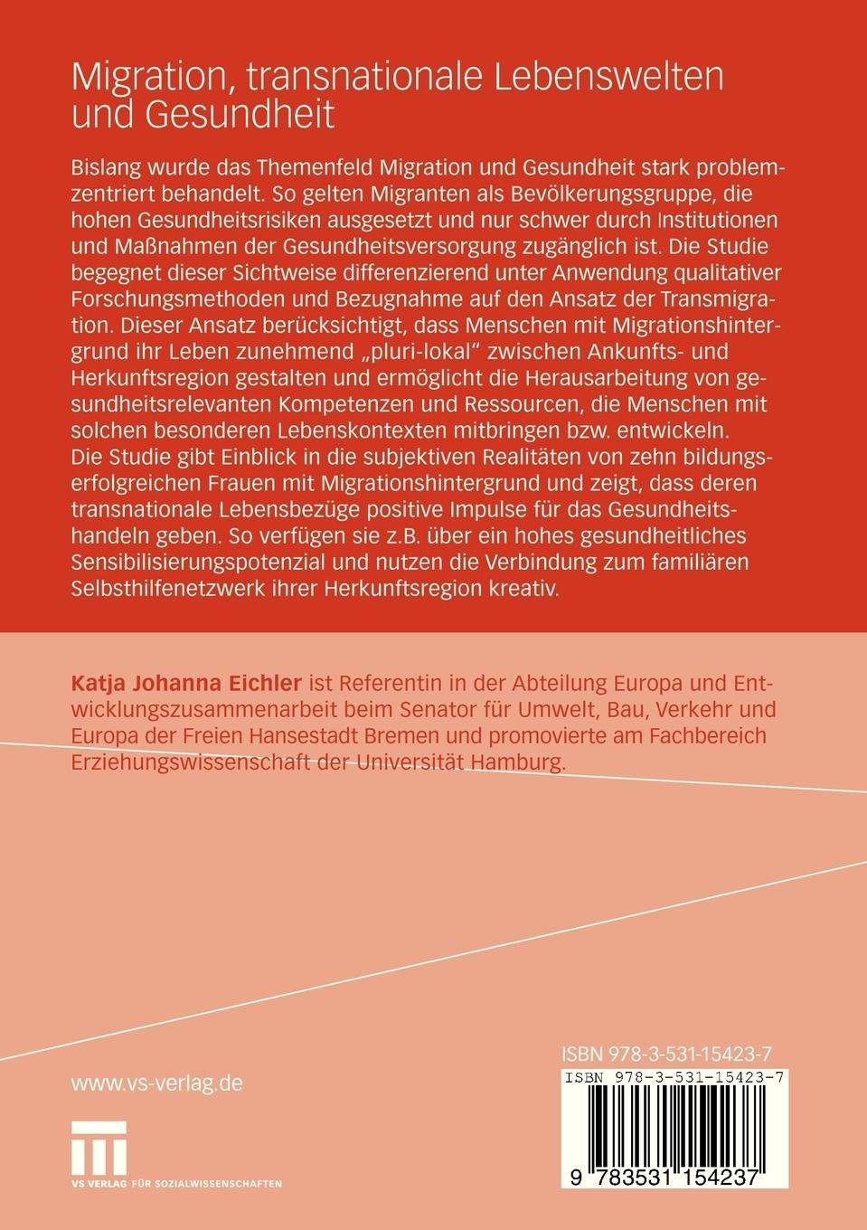 Rückseitencover Migration, transnationale Lebenswelten und Gesundheit