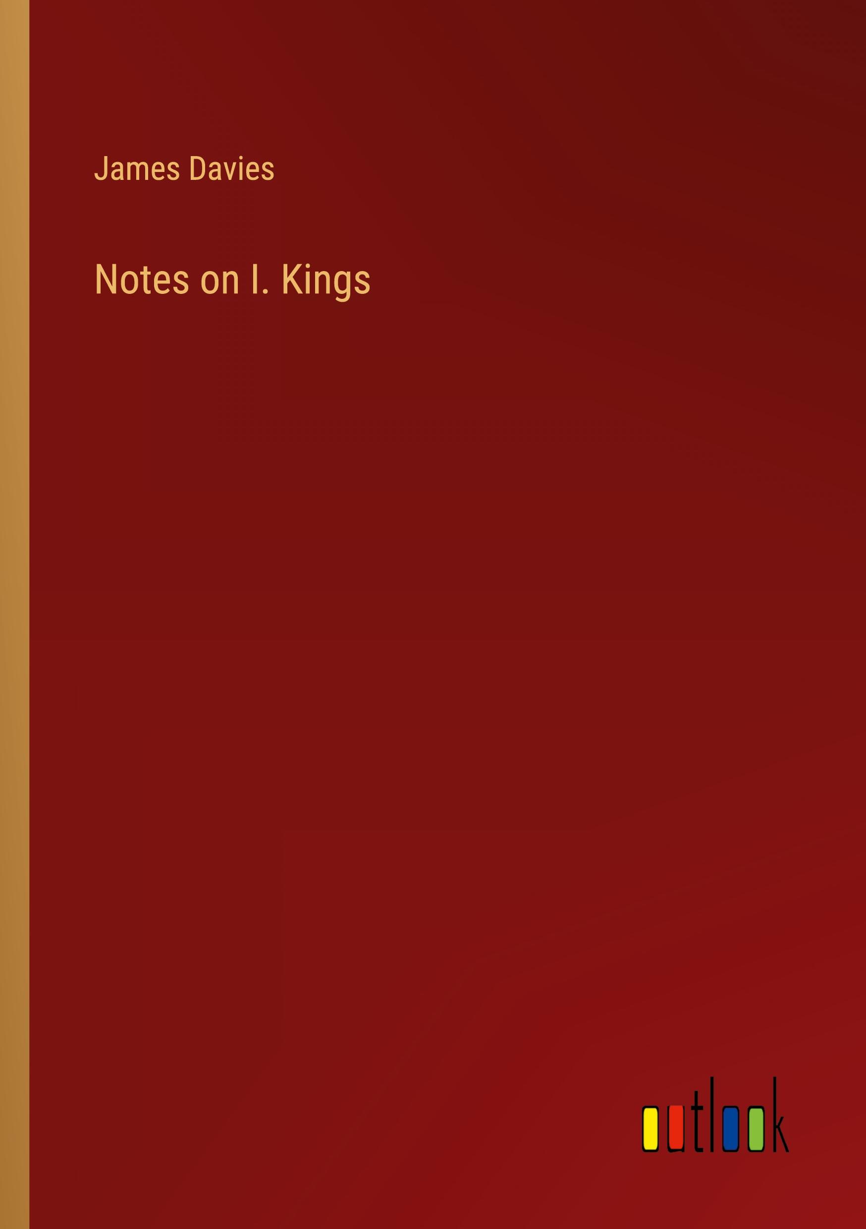 Vorderes Coverbild Notes on I. Kings