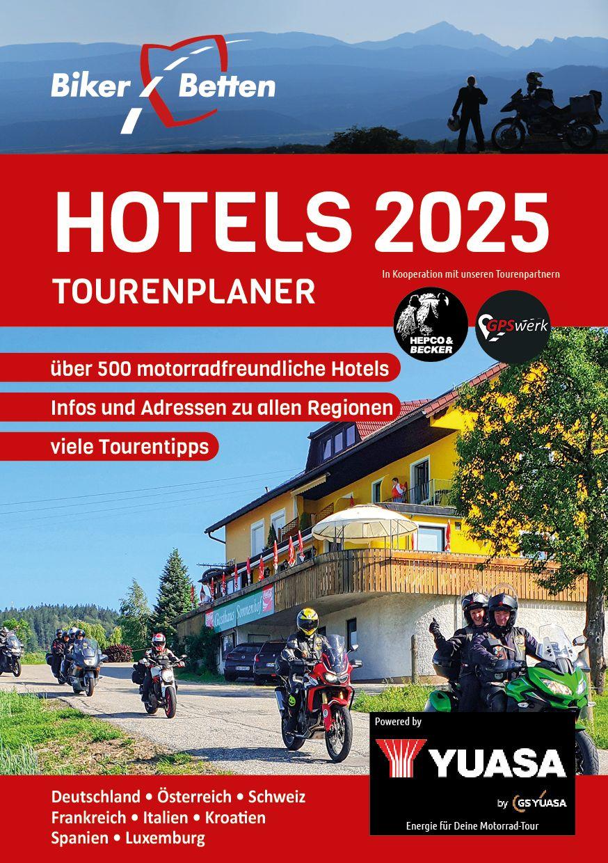 Vorderes Coverbild Bikerbetten Hotels 2024