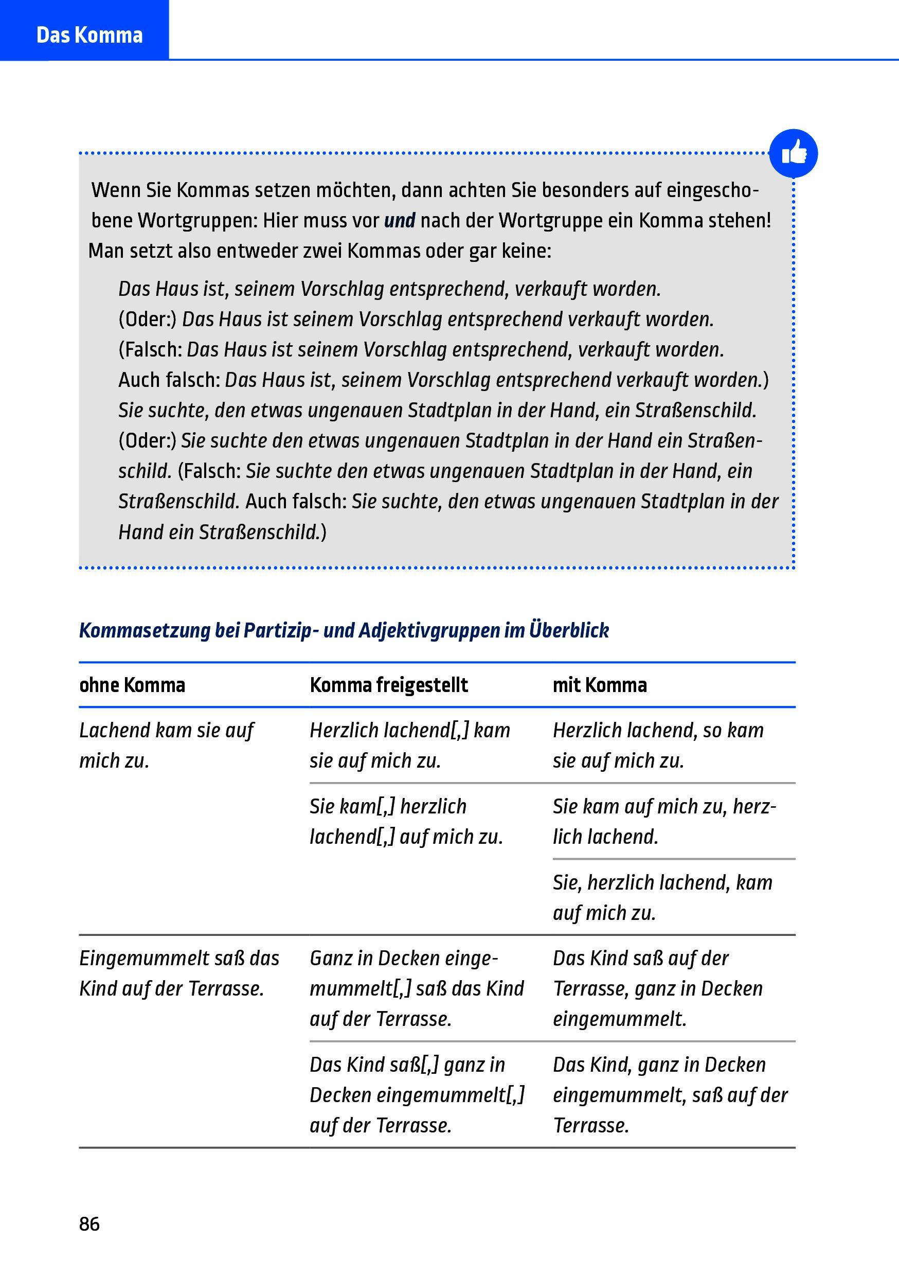 Beispielinhalt (Bild) Komma, Punkt und alle anderen Satzzeichen