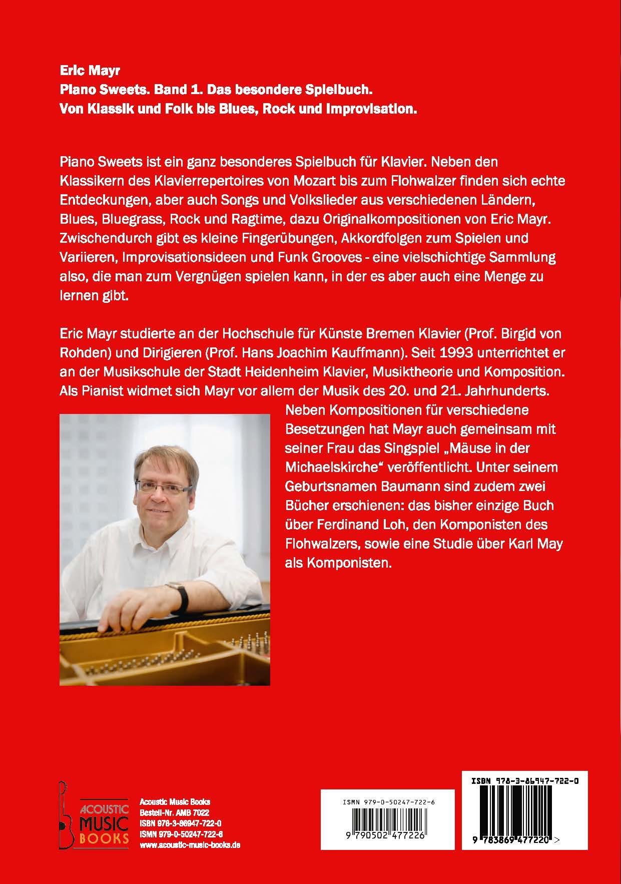 Rückseitencover Piano Sweets. Band 1. Das besondere Spielbuch.